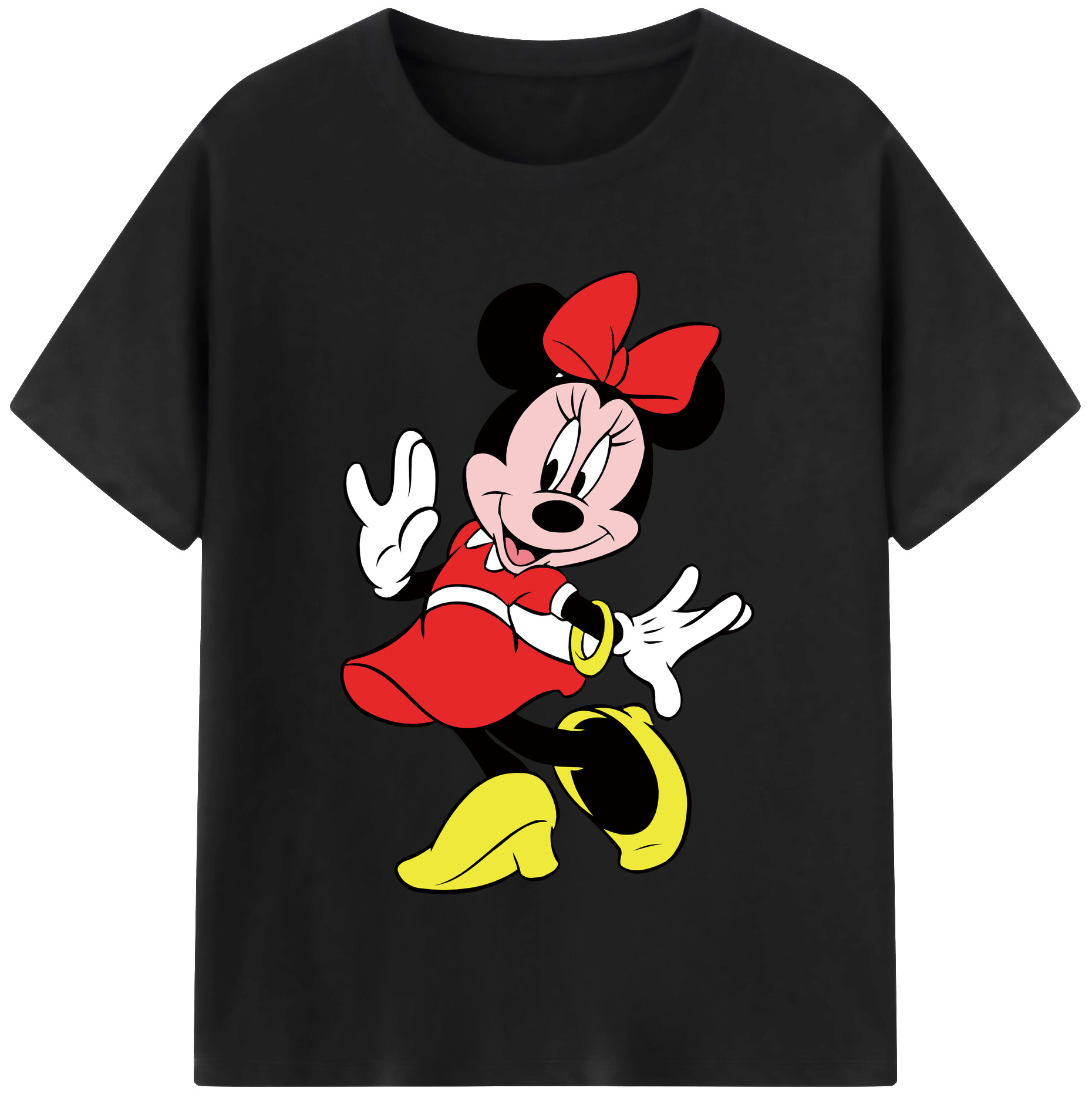 （画像用） ミッキーマウス Mickey Mouse レディースカジュアルプリントTシャツ（綿100％）
