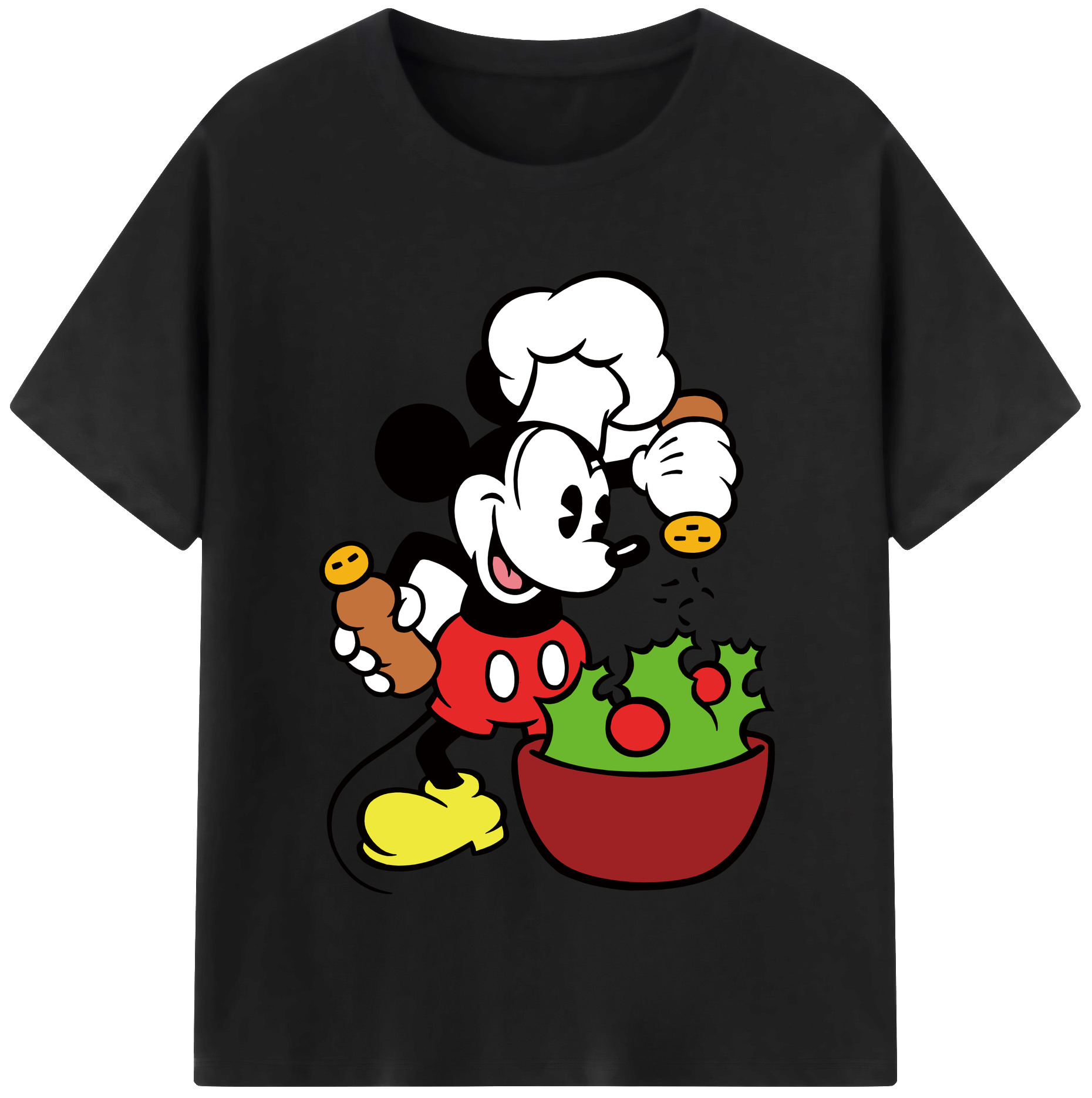 （画像用） ミッキーマウス Mickey Mouse レディースカジュアルプリントTシャツ（綿100％）