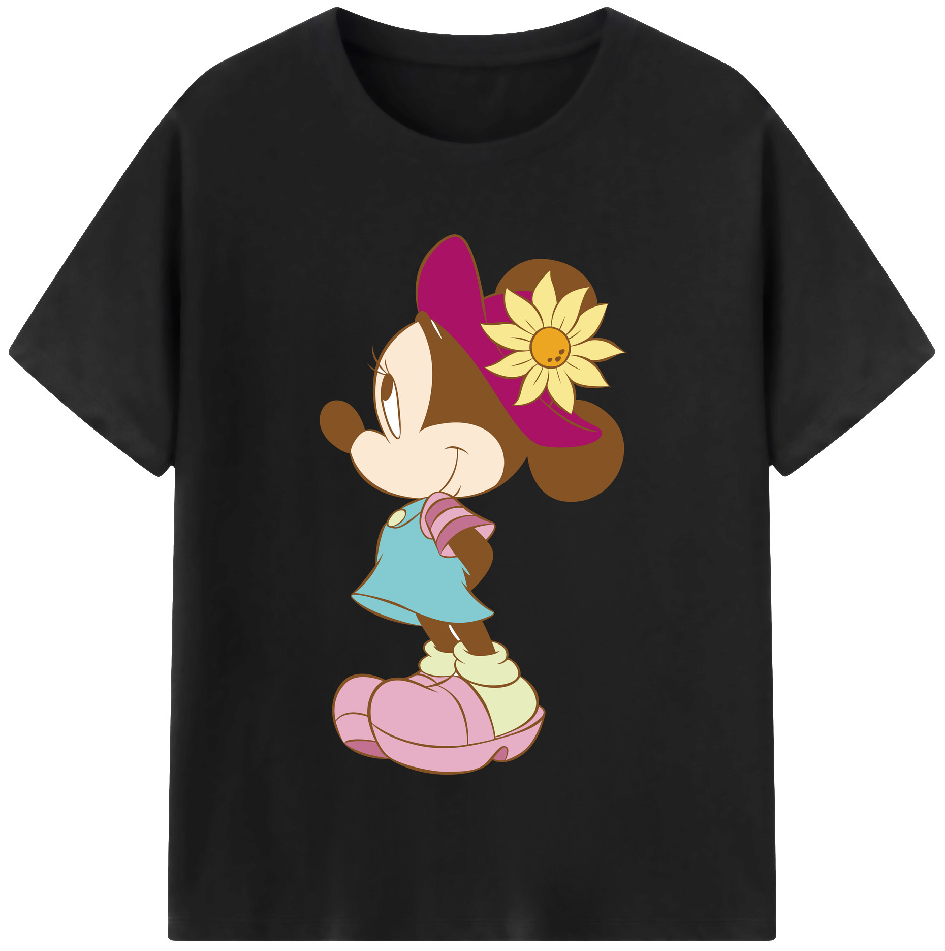ミッキーマウス Mickey Mouse レディースカジュアルプリントTシャツ（綿100％）