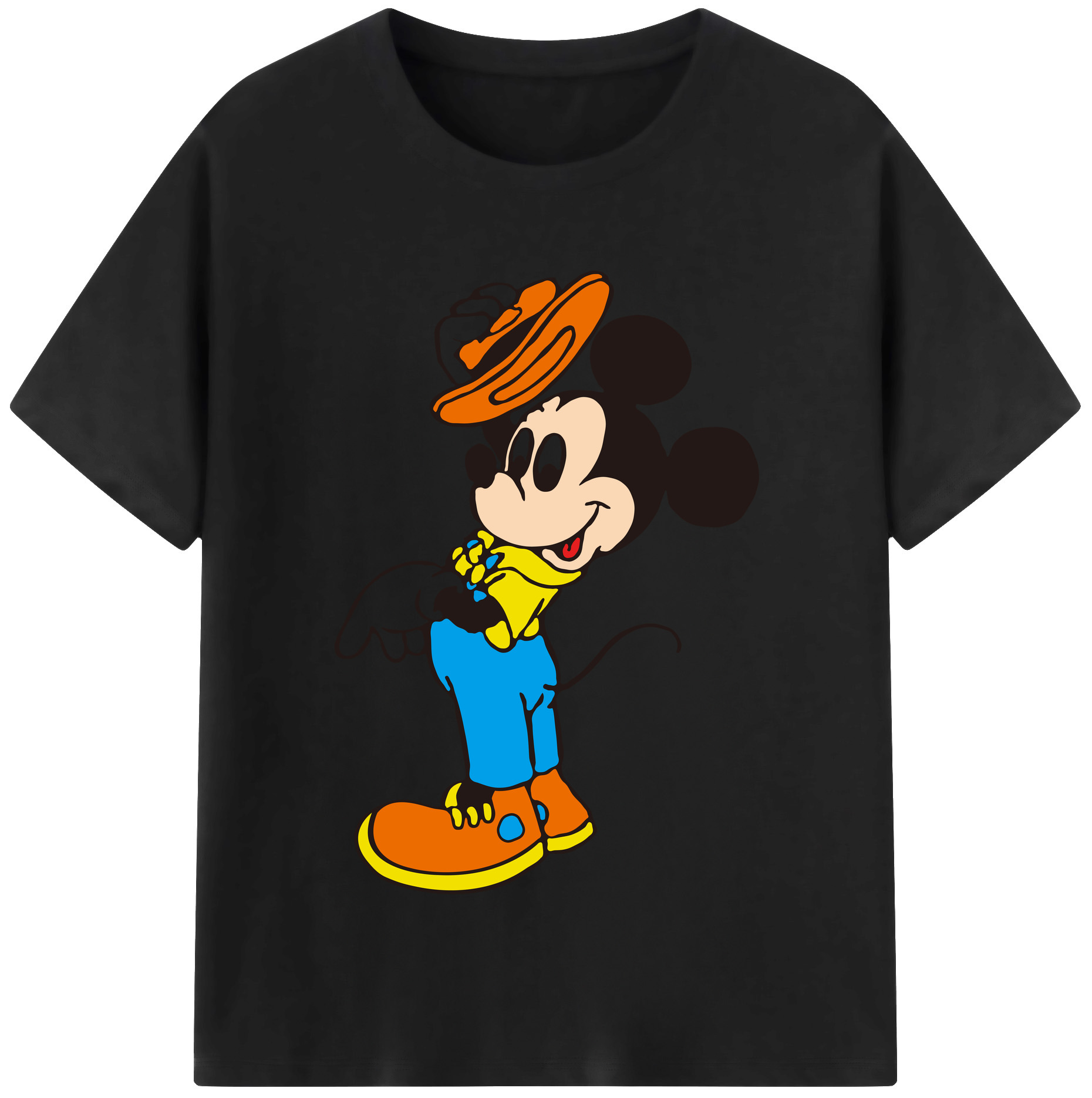 （画像用） ミッキーマウス Mickey Mouse レディースカジュアルプリントTシャツ（綿100％）