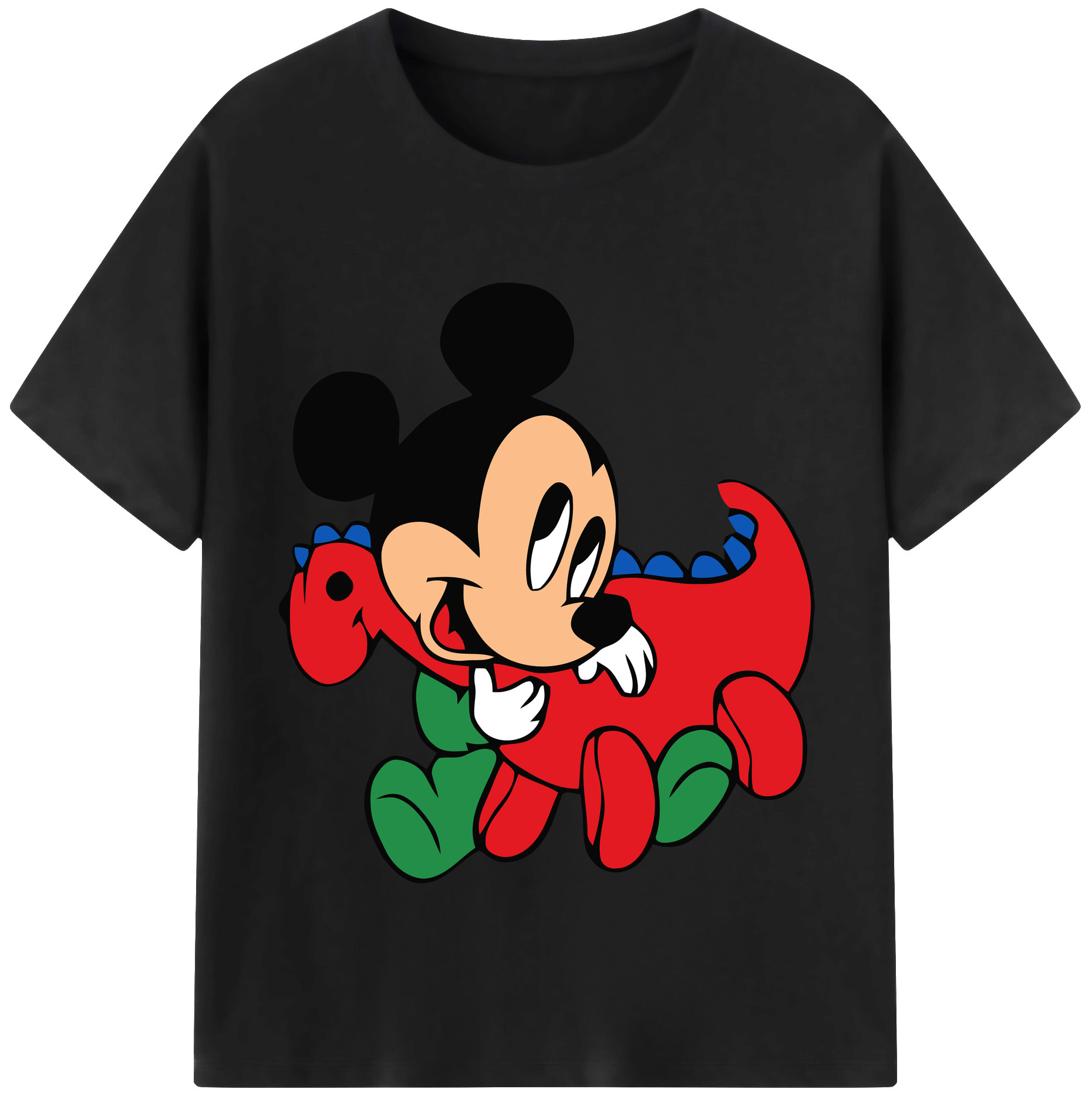 （画像用） ミッキーマウス Mickey Mouse レディースカジュアルプリントTシャツ（綿100％）