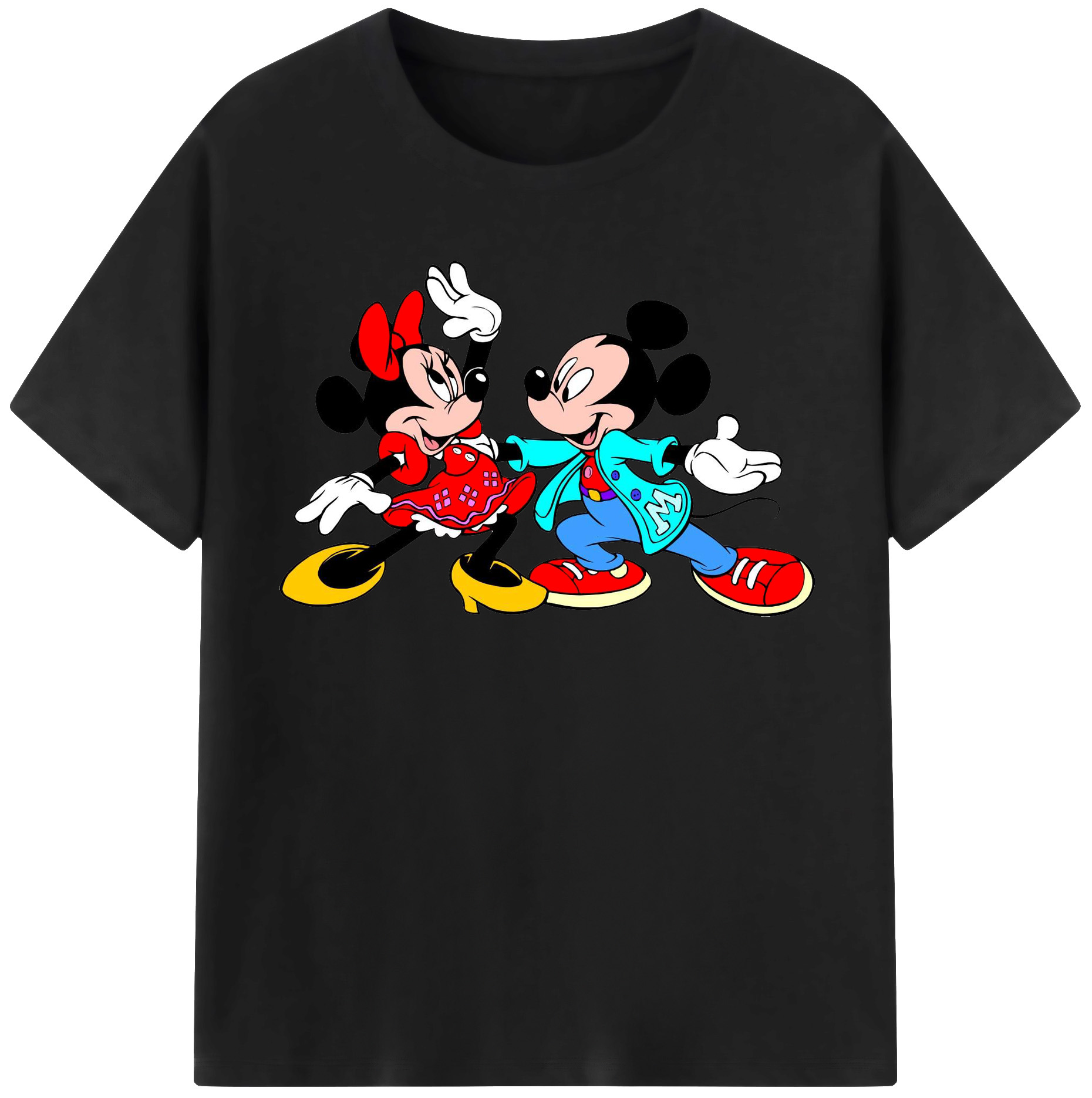 （画像用） ミッキーマウス Mickey Mouse レディースカジュアルプリントTシャツ（綿100％）