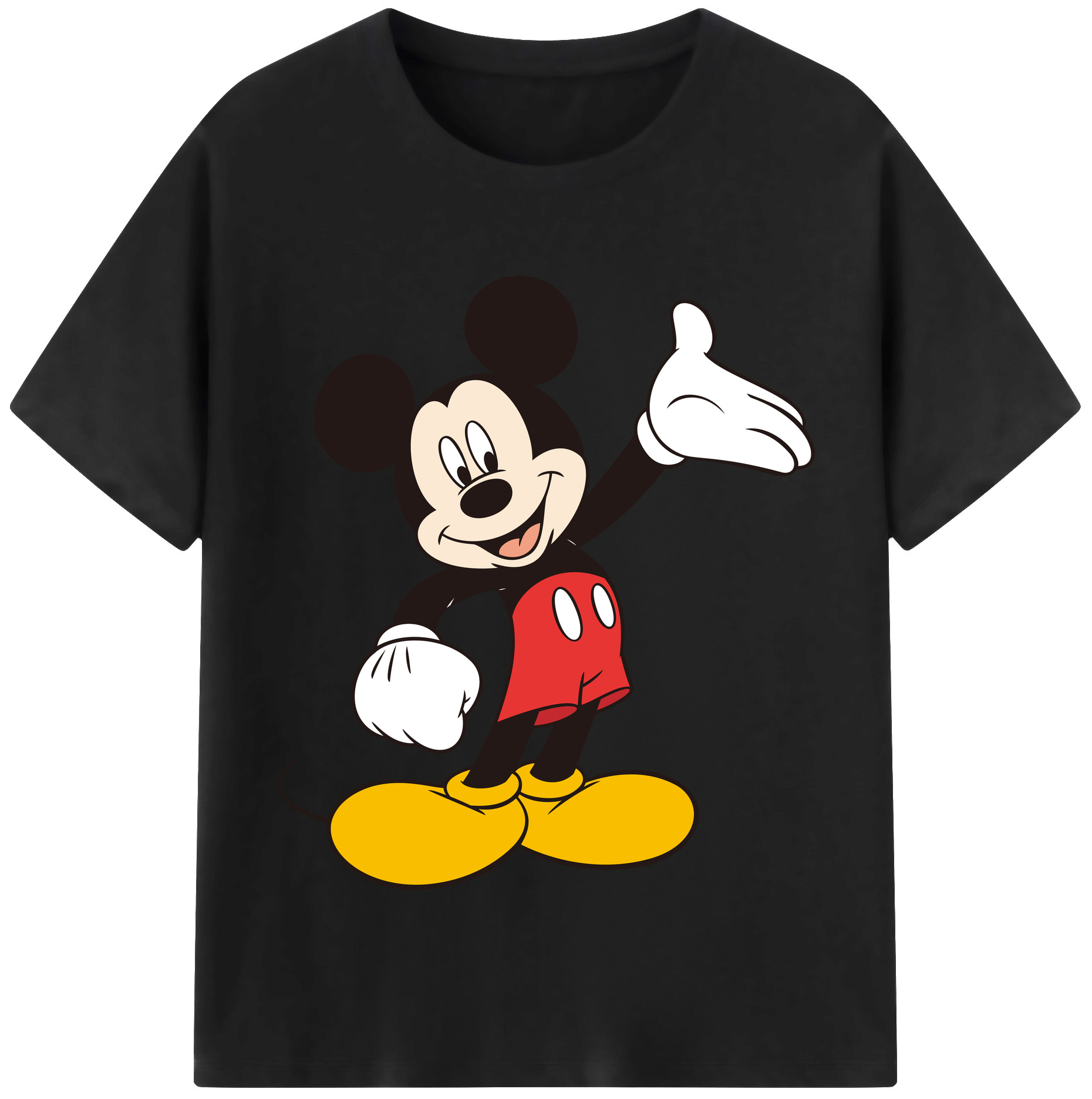 （画像用） ミッキーマウス Mickey Mouse レディースカジュアルプリントTシャツ（綿100％）