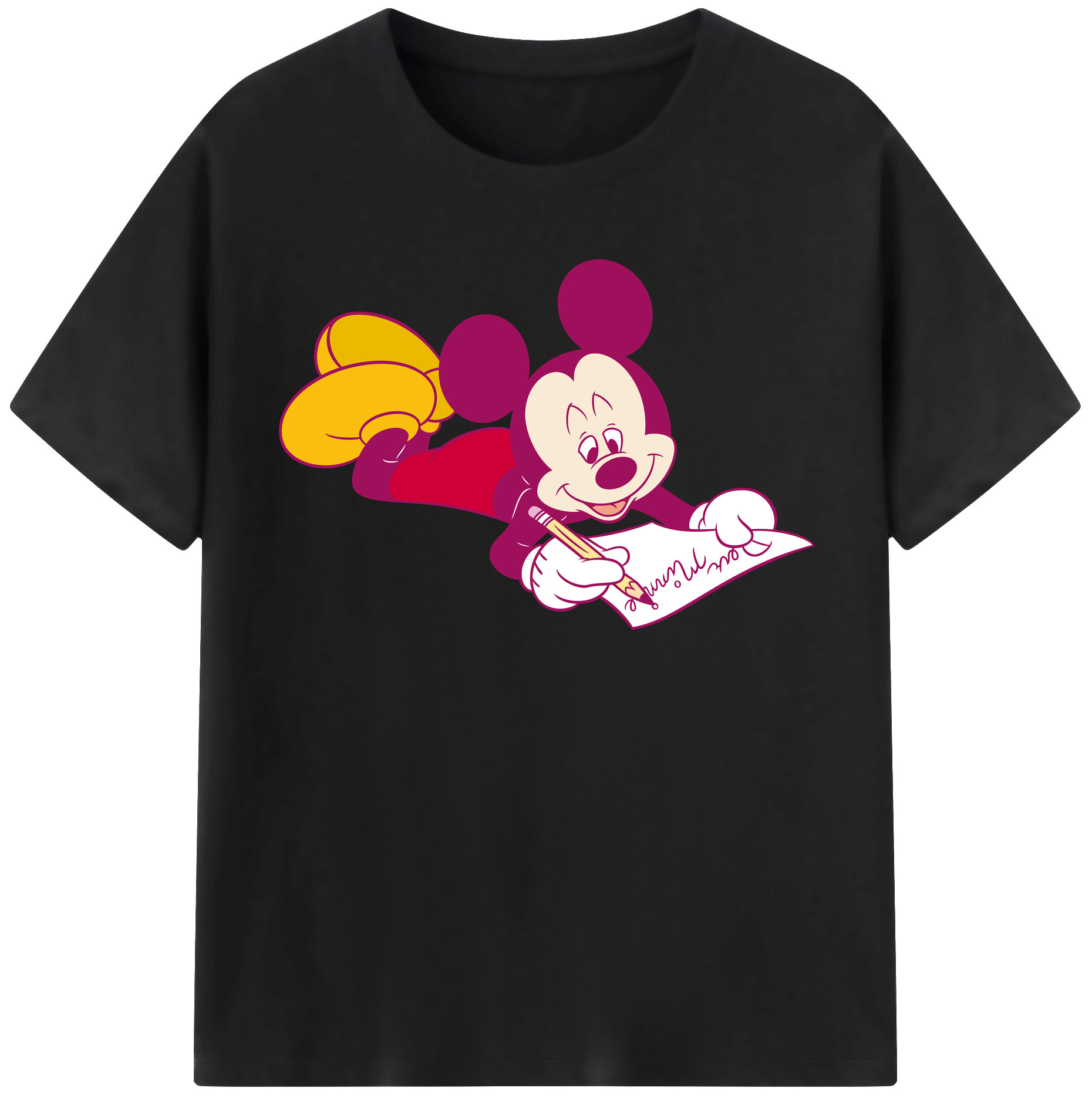 （画像用） ミッキーマウス Mickey Mouse レディースカジュアルプリントTシャツ（綿100％）