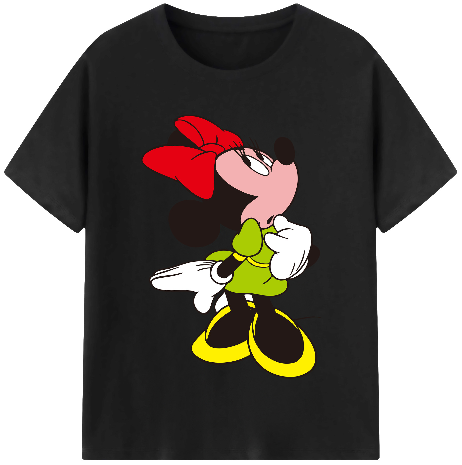 （画像用） ミッキーマウス Mickey Mouse レディースカジュアルプリントTシャツ（綿100％）