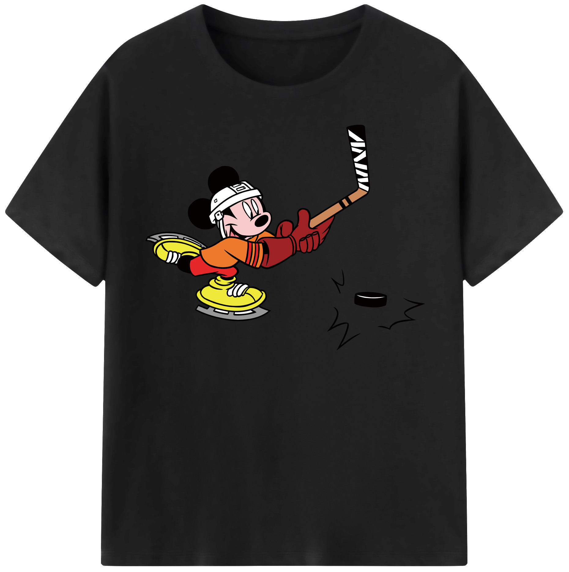 （画像用） ミッキーマウス Mickey Mouse レディースカジュアルプリントTシャツ（綿100％）
