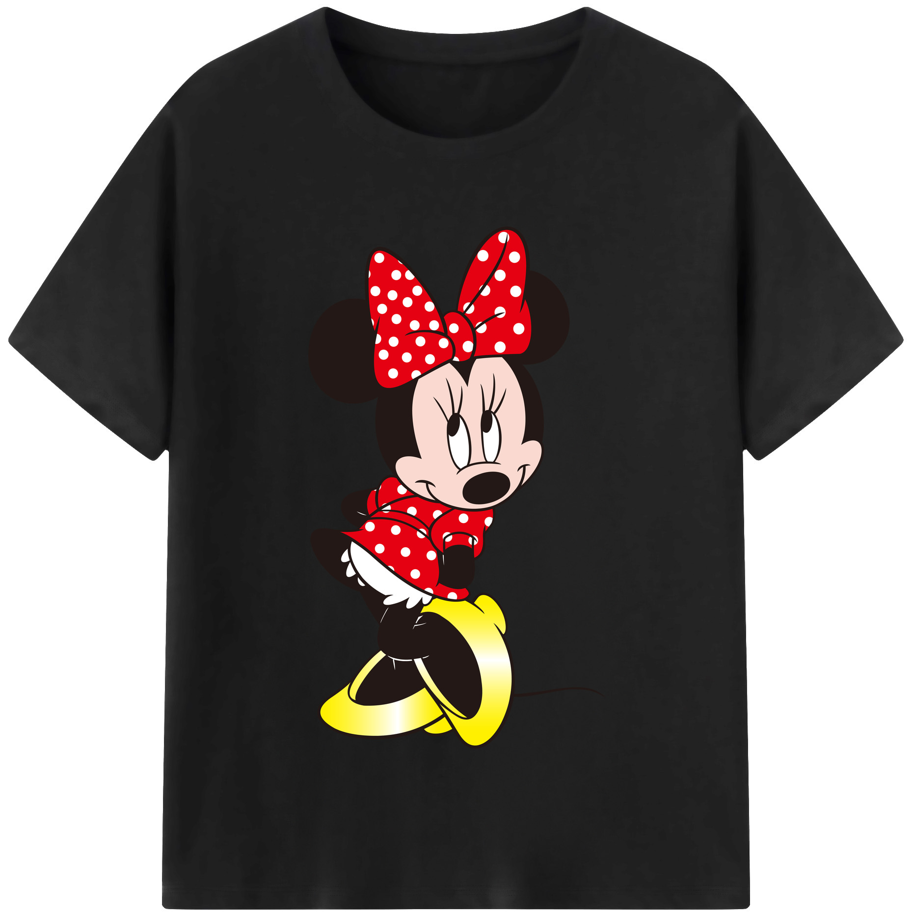 （画像用） ミッキーマウス Mickey Mouse レディースカジュアルプリントTシャツ（綿100％）