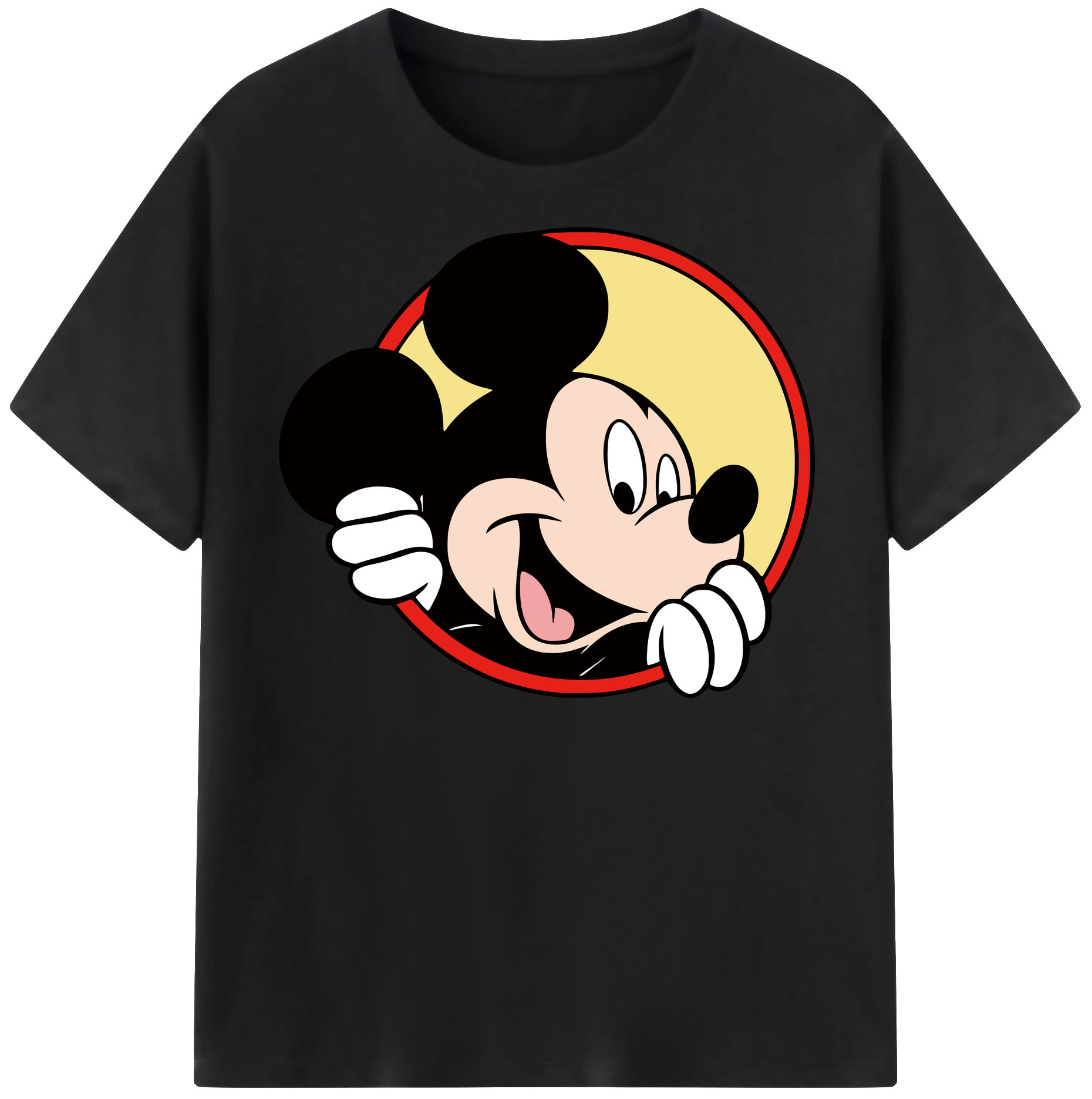 （画像用） ミッキーマウス Mickey Mouse レディースカジュアルプリントTシャツ（綿100％）