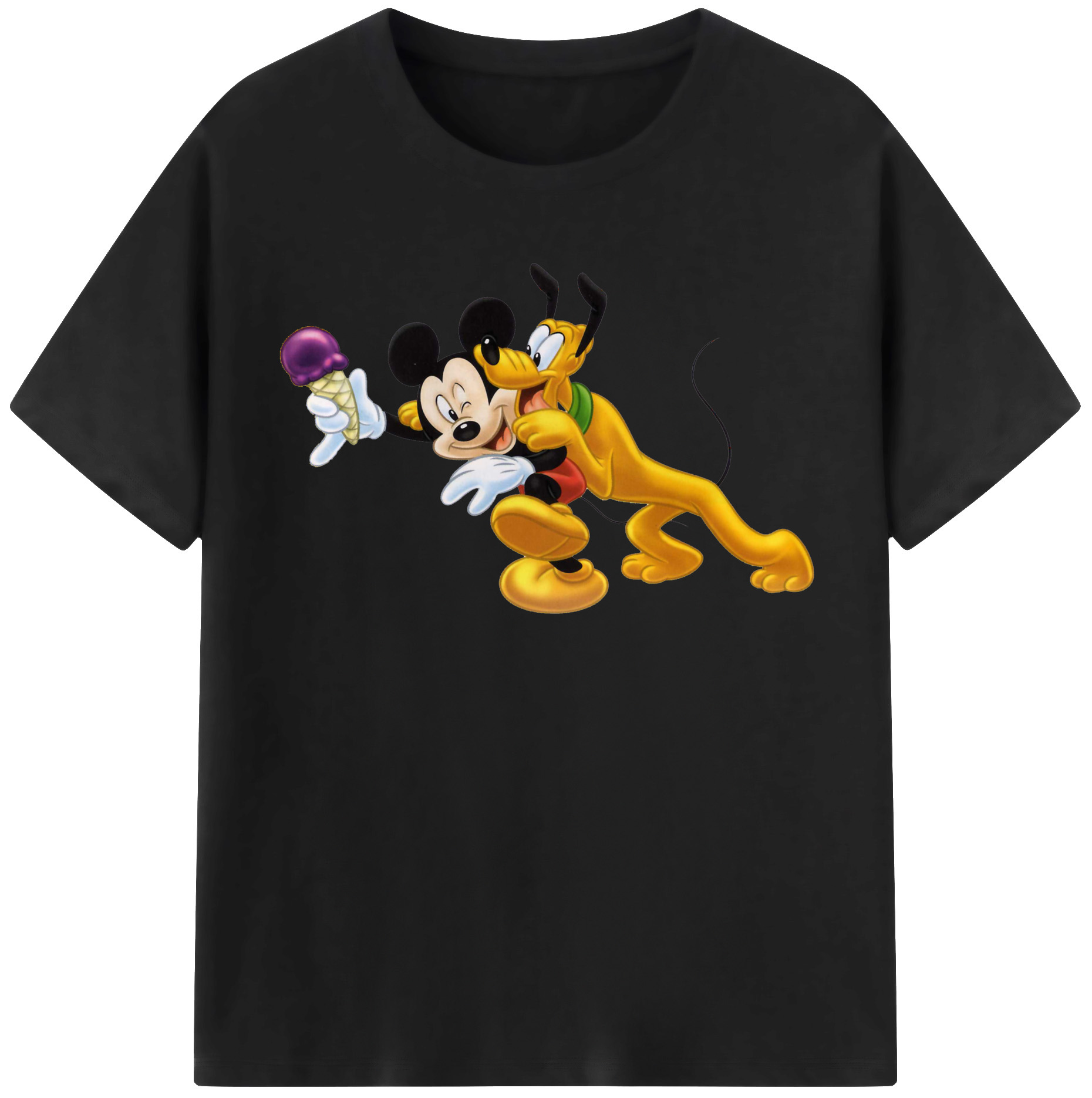 （画像用） ミッキーマウス Mickey Mouse レディースカジュアルプリントTシャツ（綿100％）