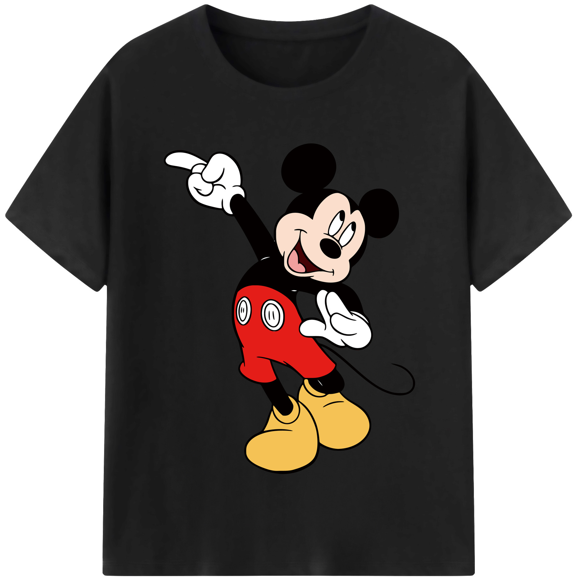（画像用） ミッキーマウス Mickey Mouse レディースカジュアルプリントTシャツ（綿100％）