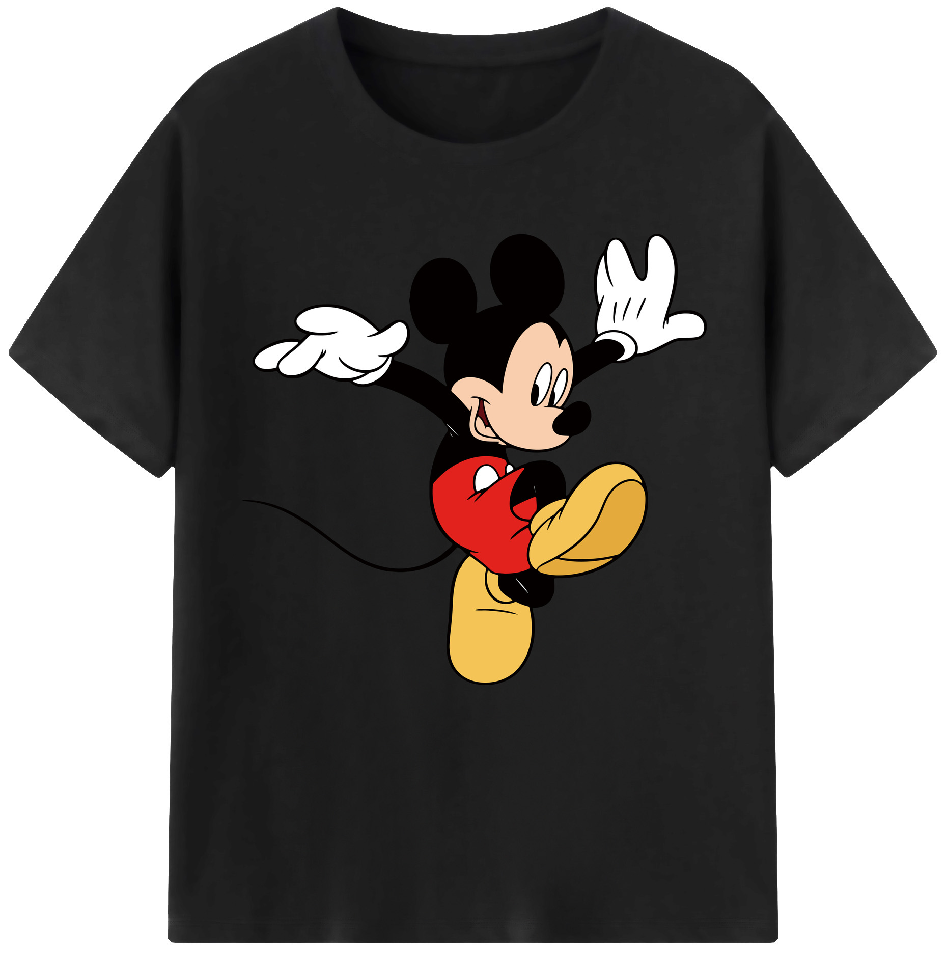 （画像用） ミッキーマウス Mickey Mouse レディースカジュアルプリントTシャツ（綿100％）