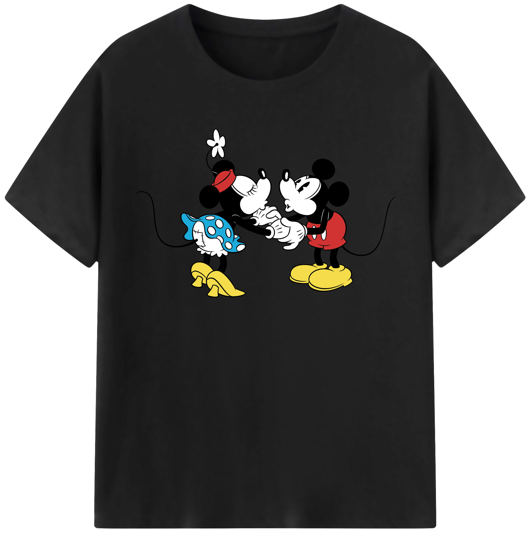 （画像用） ミッキーマウス Mickey Mouse レディースカジュアルプリントTシャツ（綿100％）