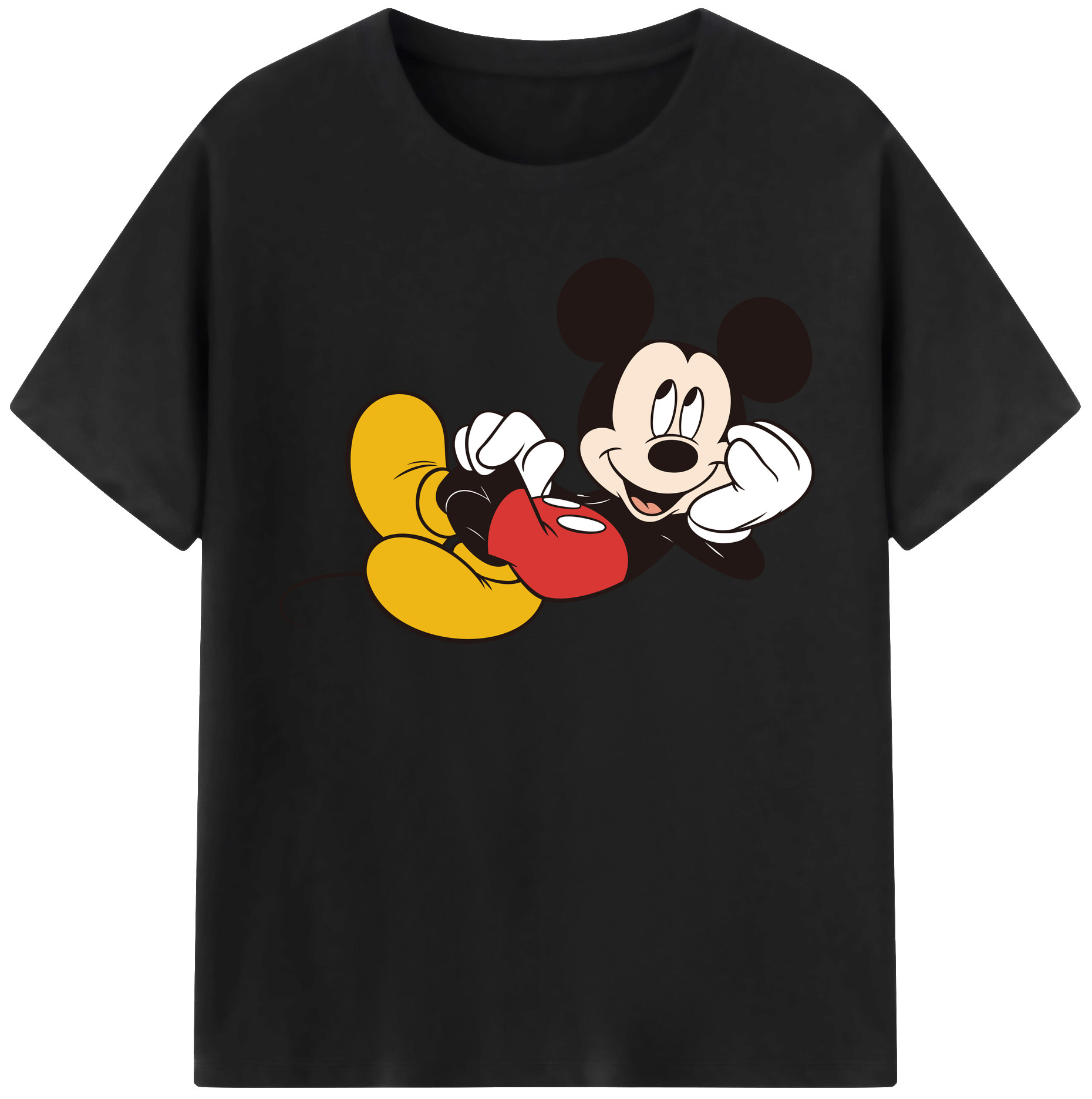 （画像用） ミッキーマウス Mickey Mouse レディースカジュアルプリントTシャツ（綿100％）