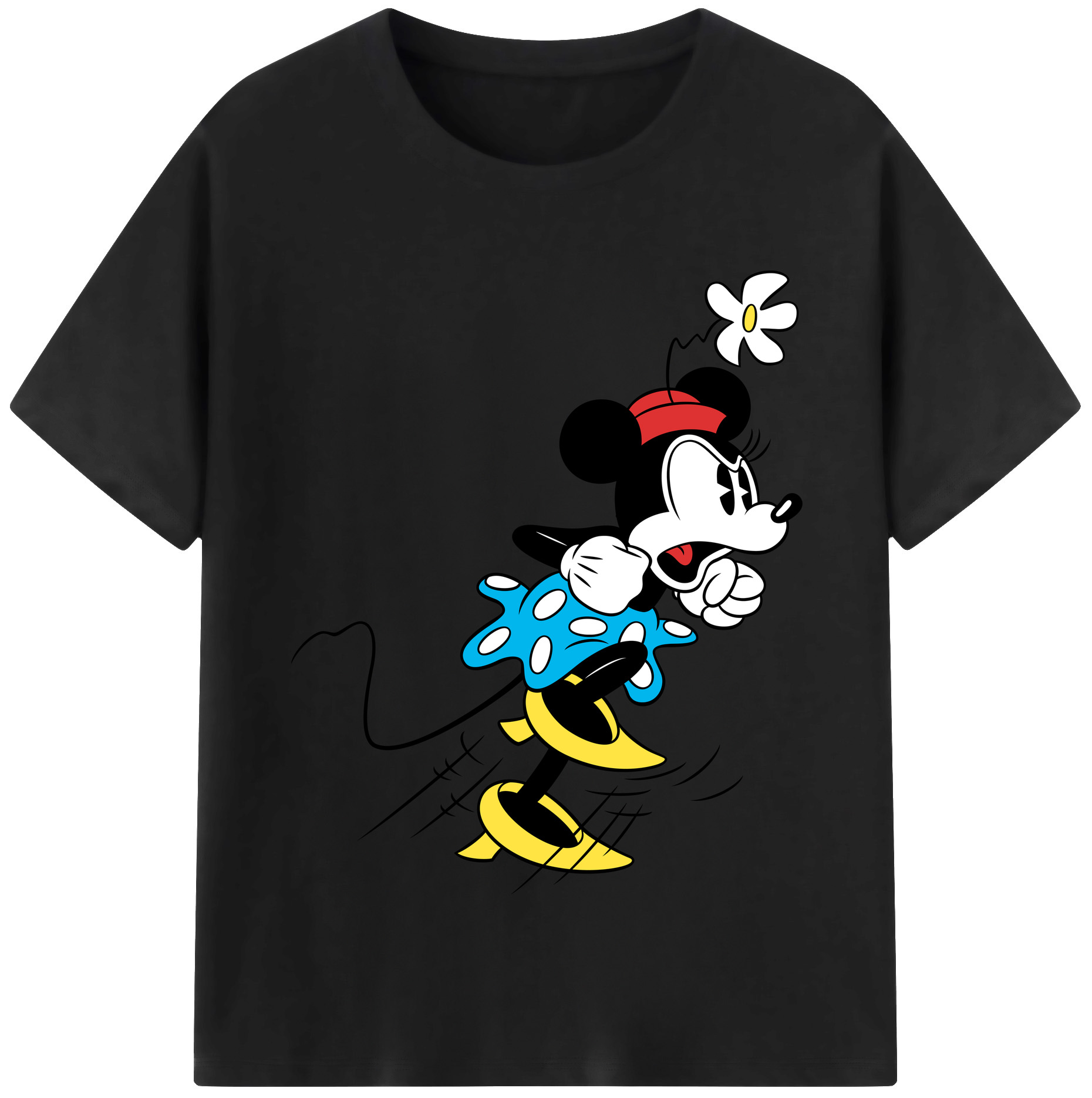 （画像用） ミッキーマウス Mickey Mouse レディースカジュアルプリントTシャツ（綿100％）