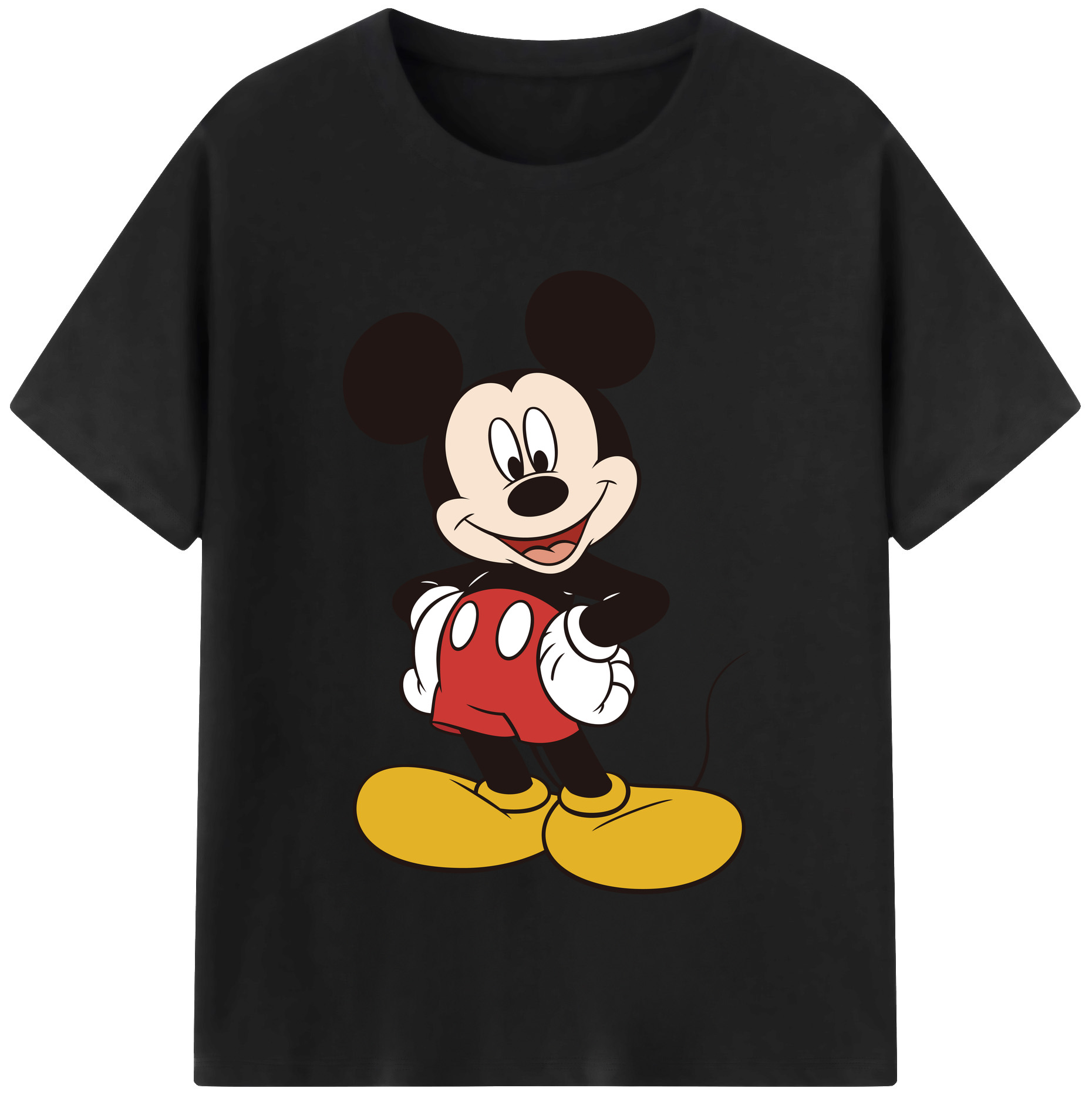 （画像用） ミッキーマウス Mickey Mouse レディースカジュアルプリントTシャツ（綿100％）