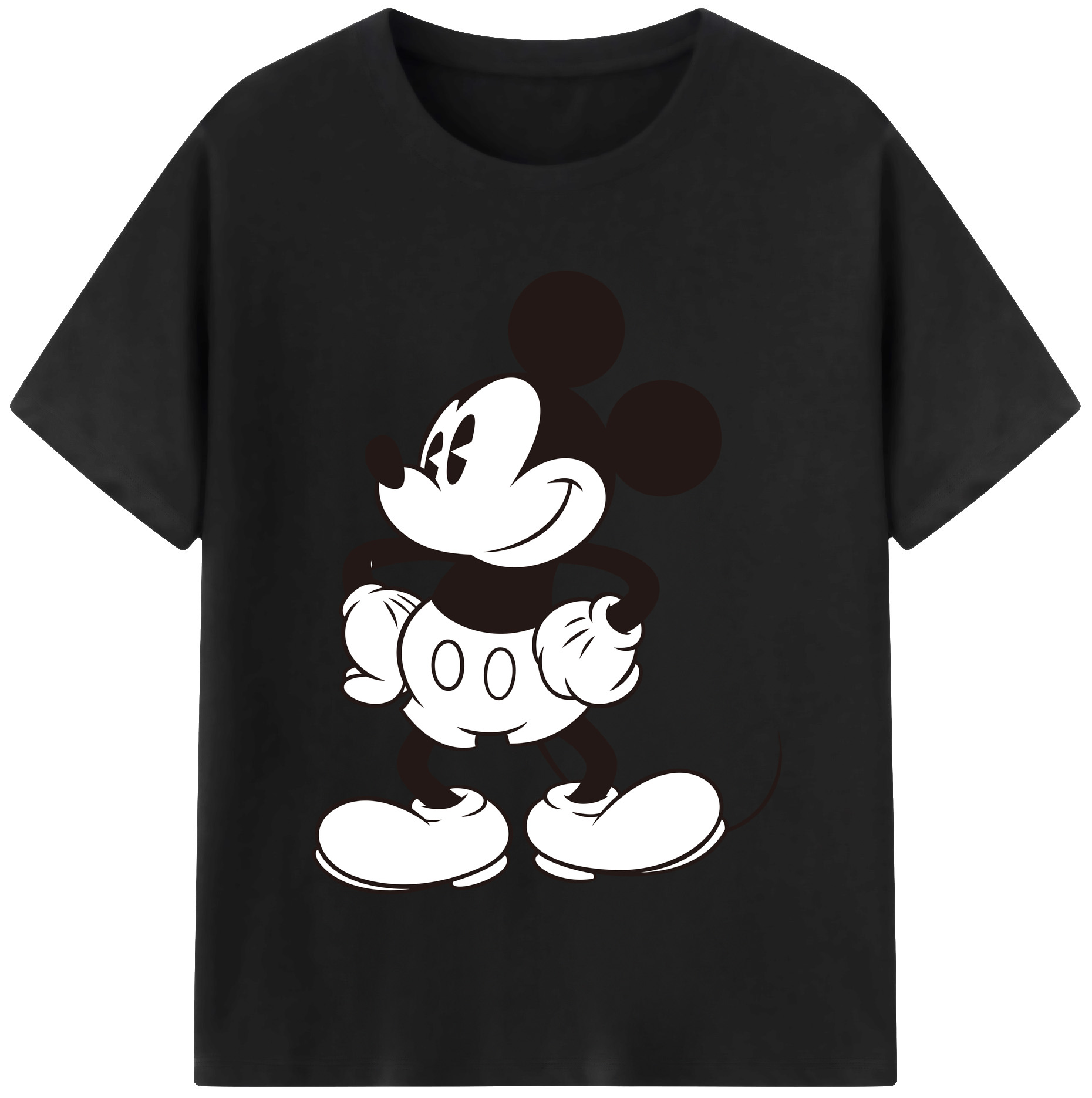 （画像用） ミッキーマウス Mickey Mouse レディースカジュアルプリントTシャツ（綿100％）
