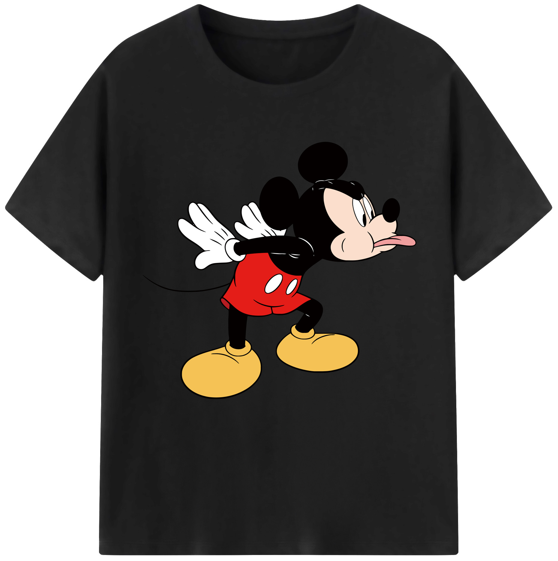 （画像用） ミッキーマウス Mickey Mouse レディースカジュアルプリントTシャツ（綿100％）