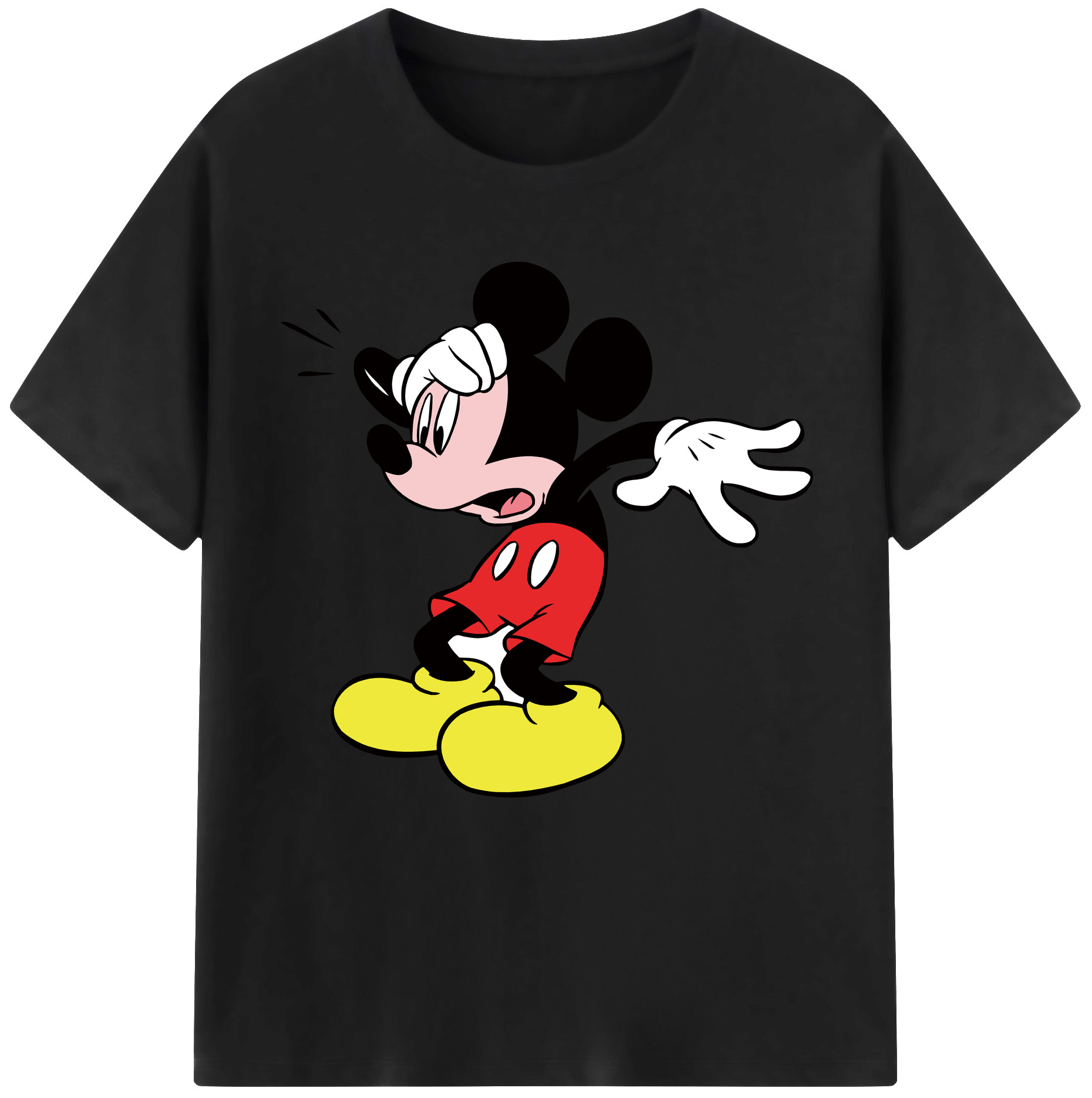 （画像用） ミッキーマウス Mickey Mouse レディースカジュアルプリントTシャツ（綿100％）