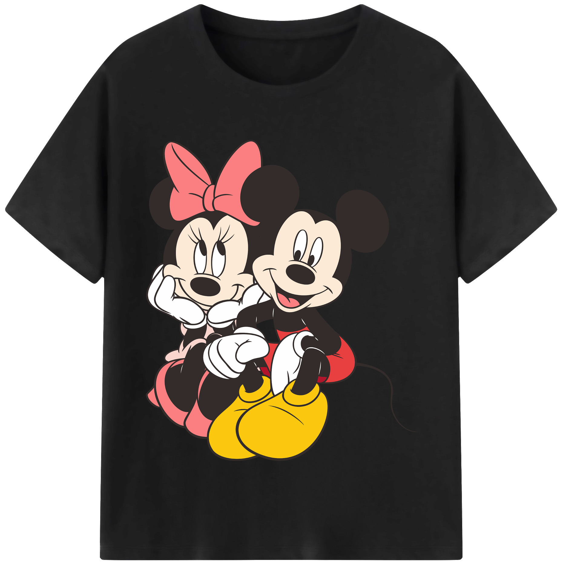 （画像用） ミッキーマウス Mickey Mouse レディースカジュアルプリントTシャツ（綿100％）