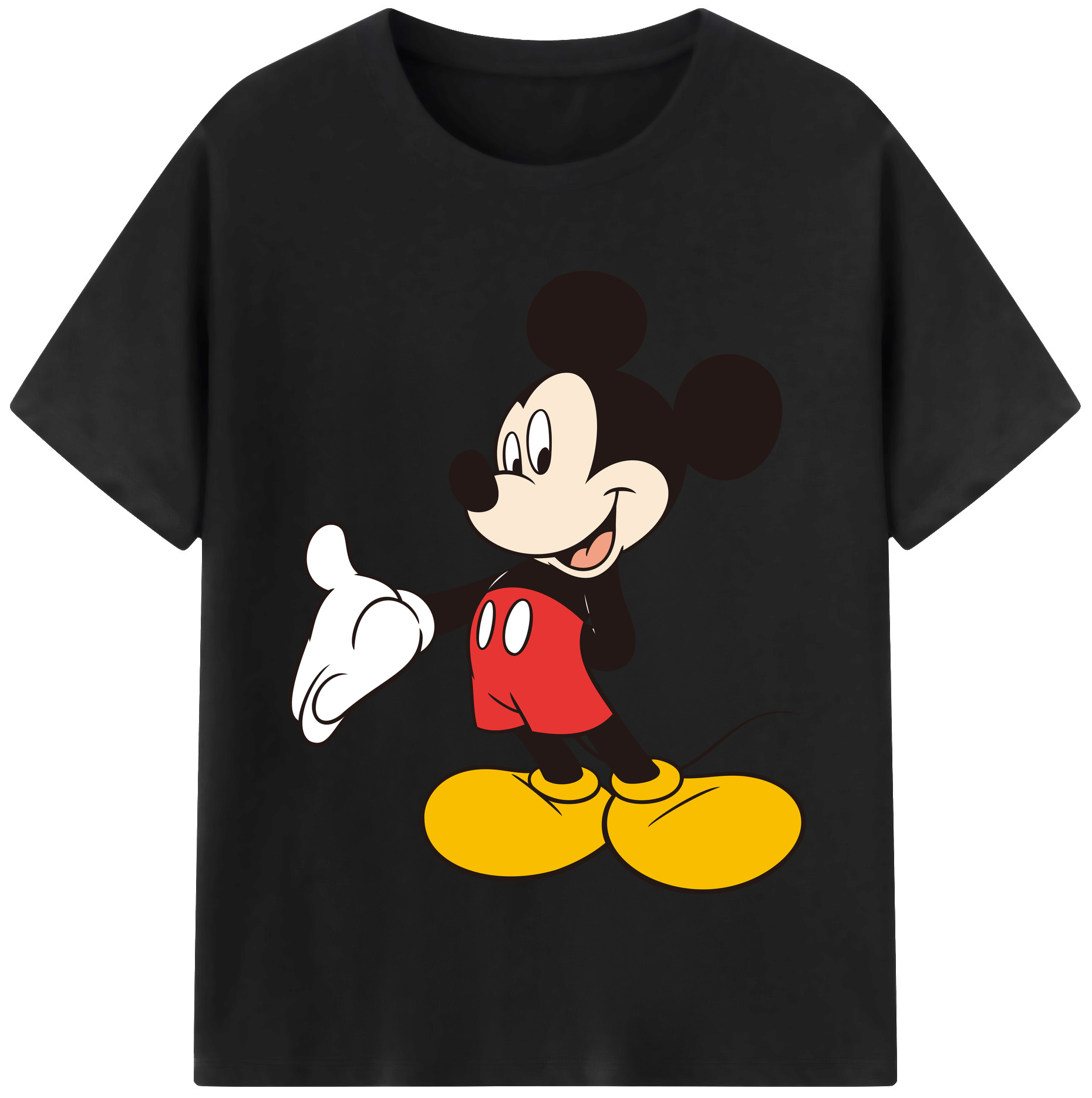 （画像用） ミッキーマウス Mickey Mouse レディースカジュアルプリントTシャツ（綿100％）