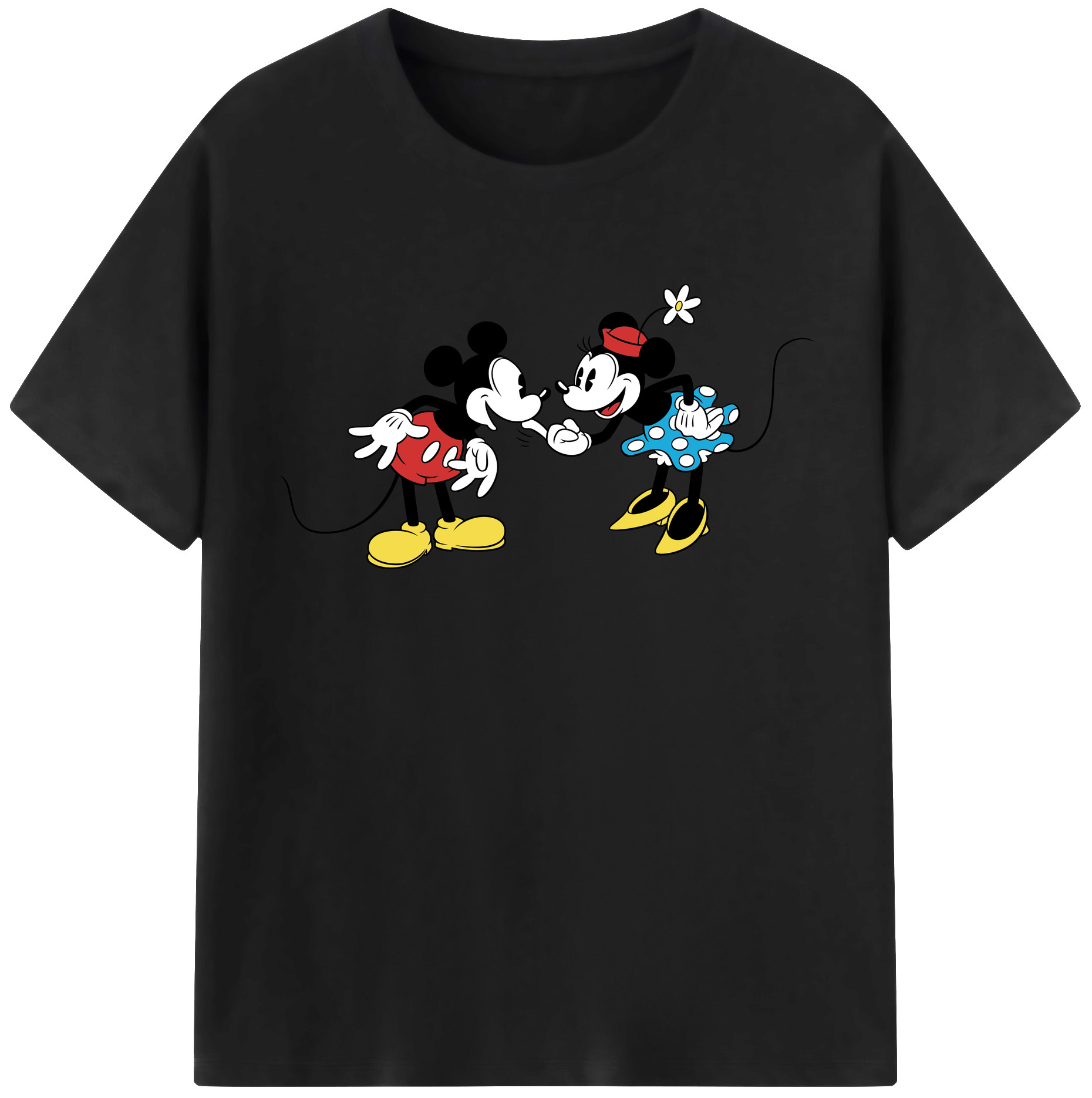 （画像用） ミッキーマウス Mickey Mouse レディースカジュアルプリントTシャツ（綿100％）