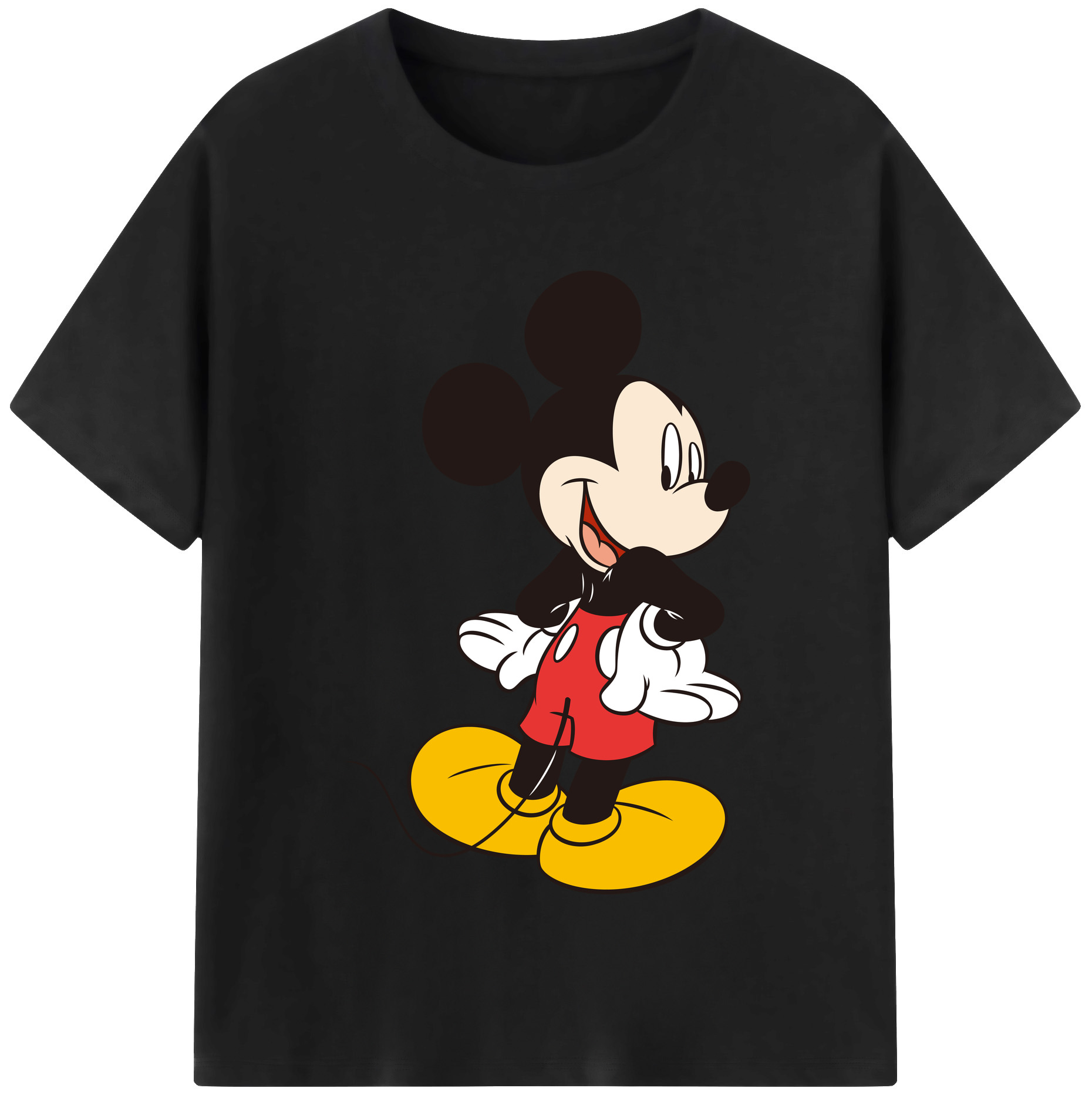 （画像用） ミッキーマウス Mickey Mouse レディースカジュアルプリントTシャツ（綿100％）