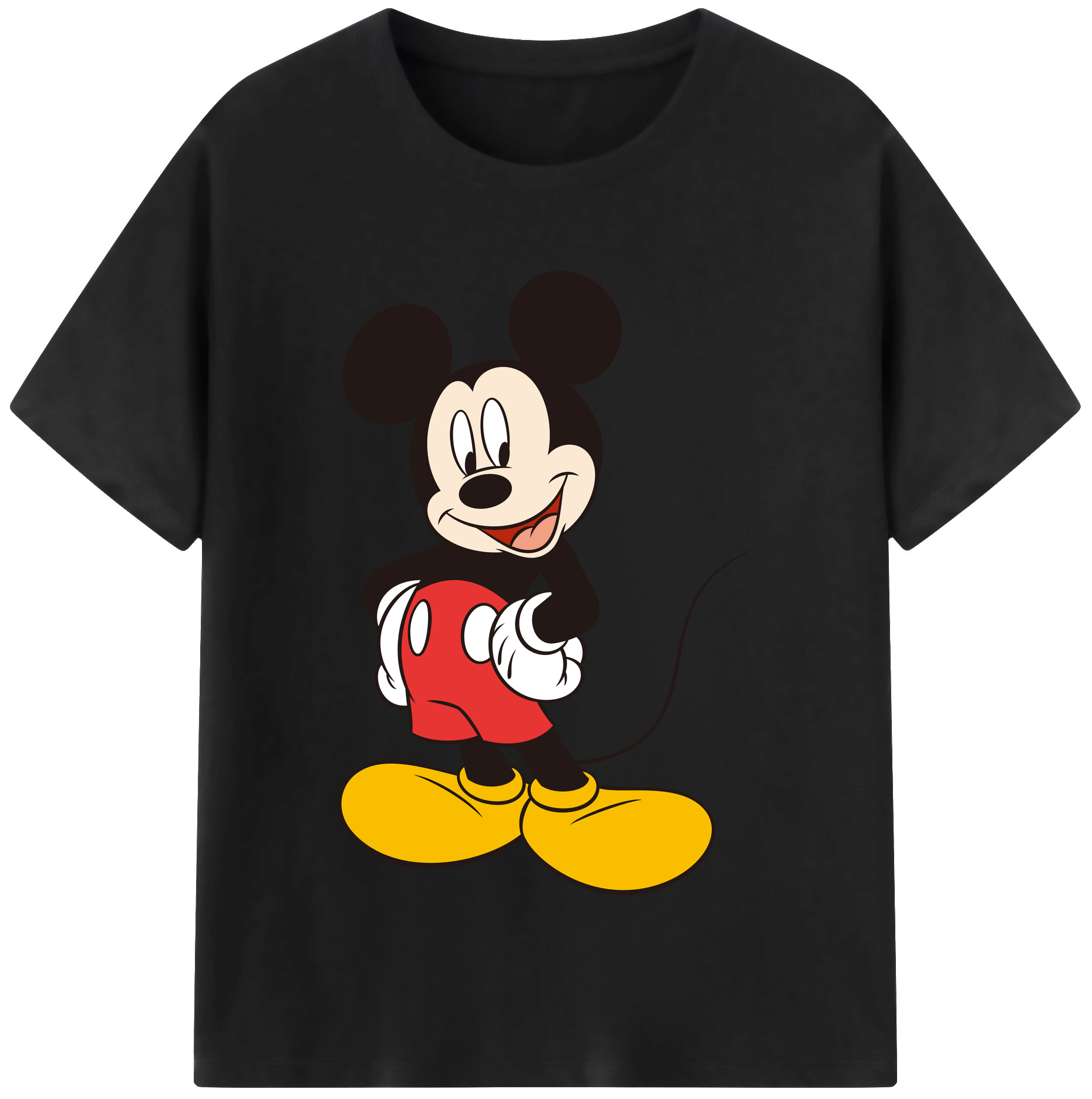 （画像用） ミッキーマウス Mickey Mouse レディースカジュアルプリントTシャツ（綿100％）