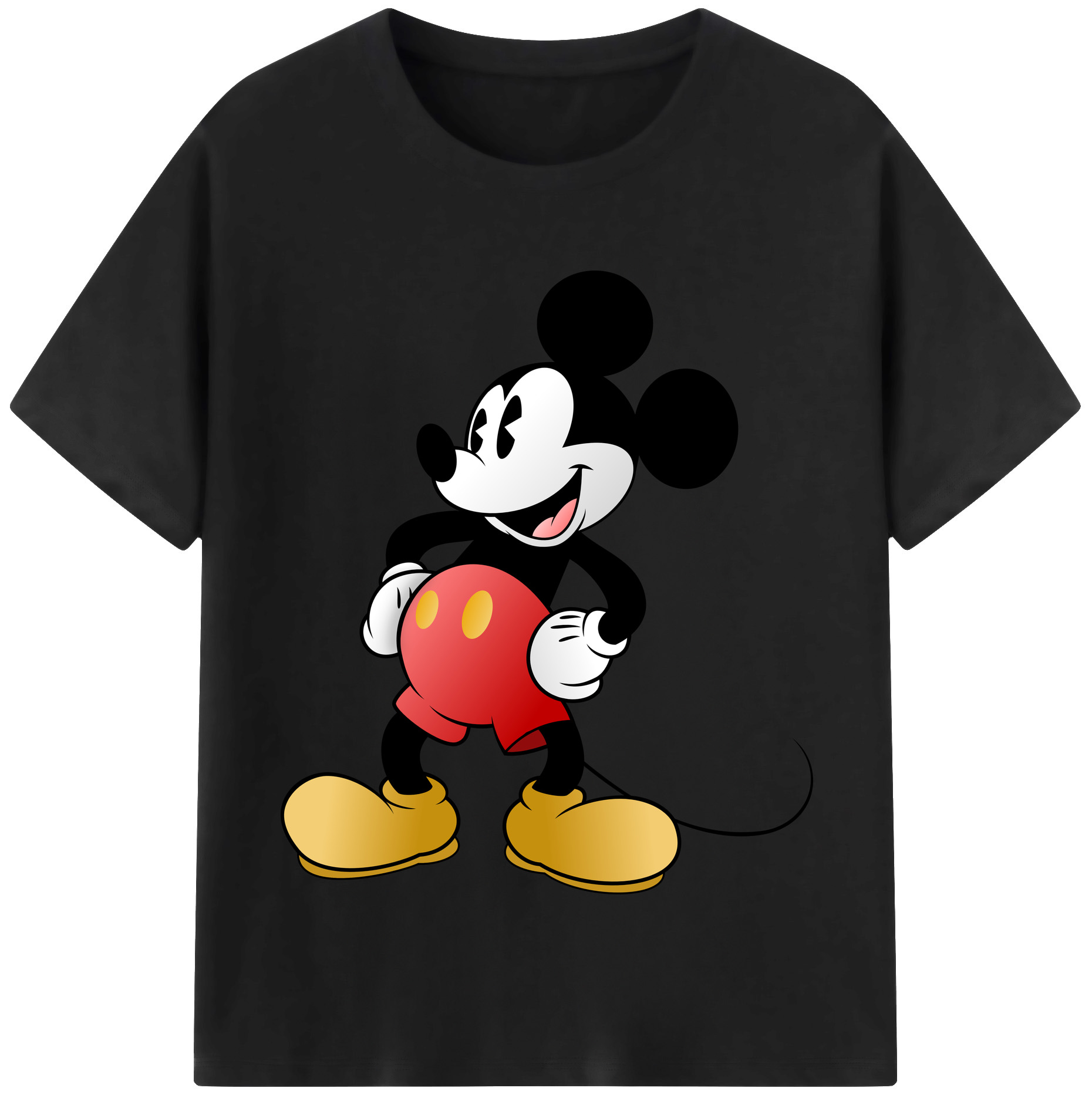 （画像用） ミッキーマウス Mickey Mouse レディースカジュアルプリントTシャツ（綿100％）