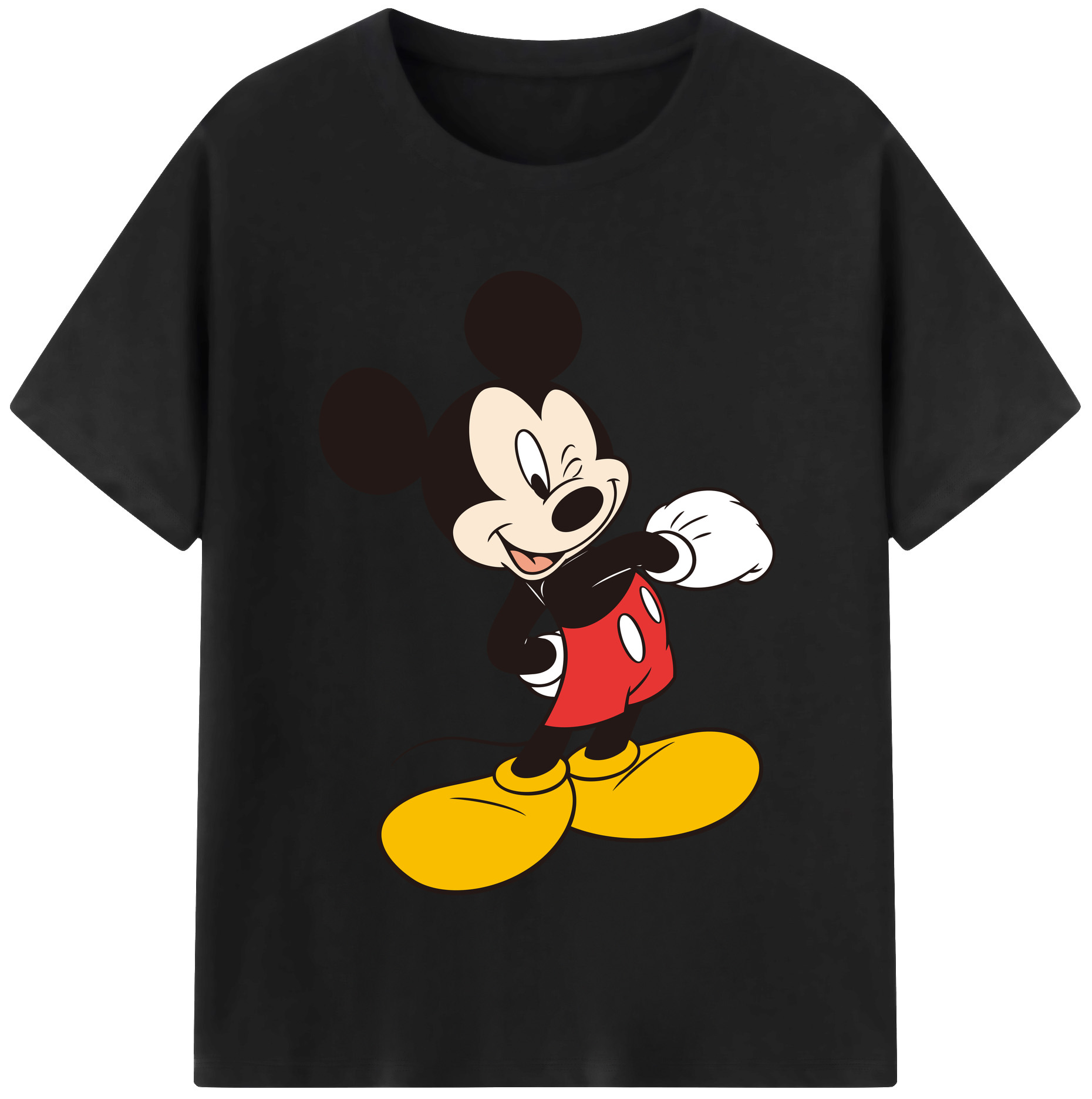 （画像用） ミッキーマウス Mickey Mouse レディースカジュアルプリントTシャツ（綿100％）
