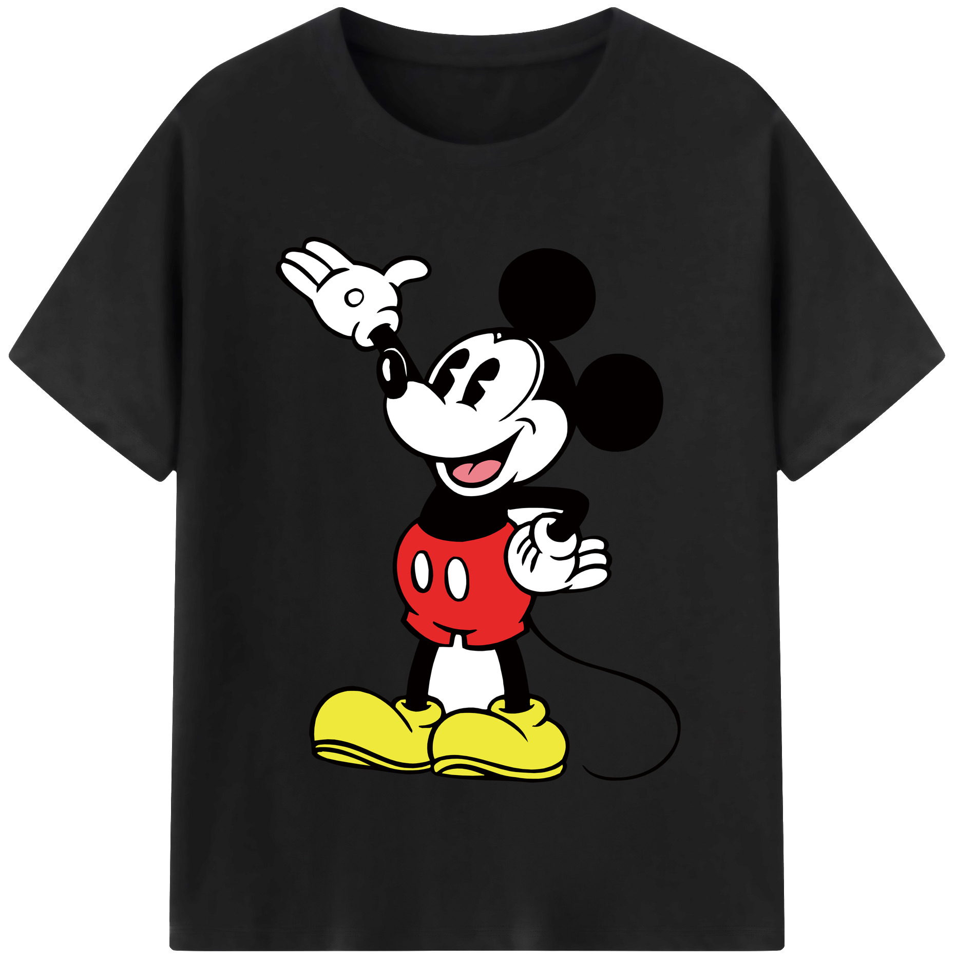 （画像用） ミッキーマウス Mickey Mouse レディースカジュアルプリントTシャツ（綿100％）