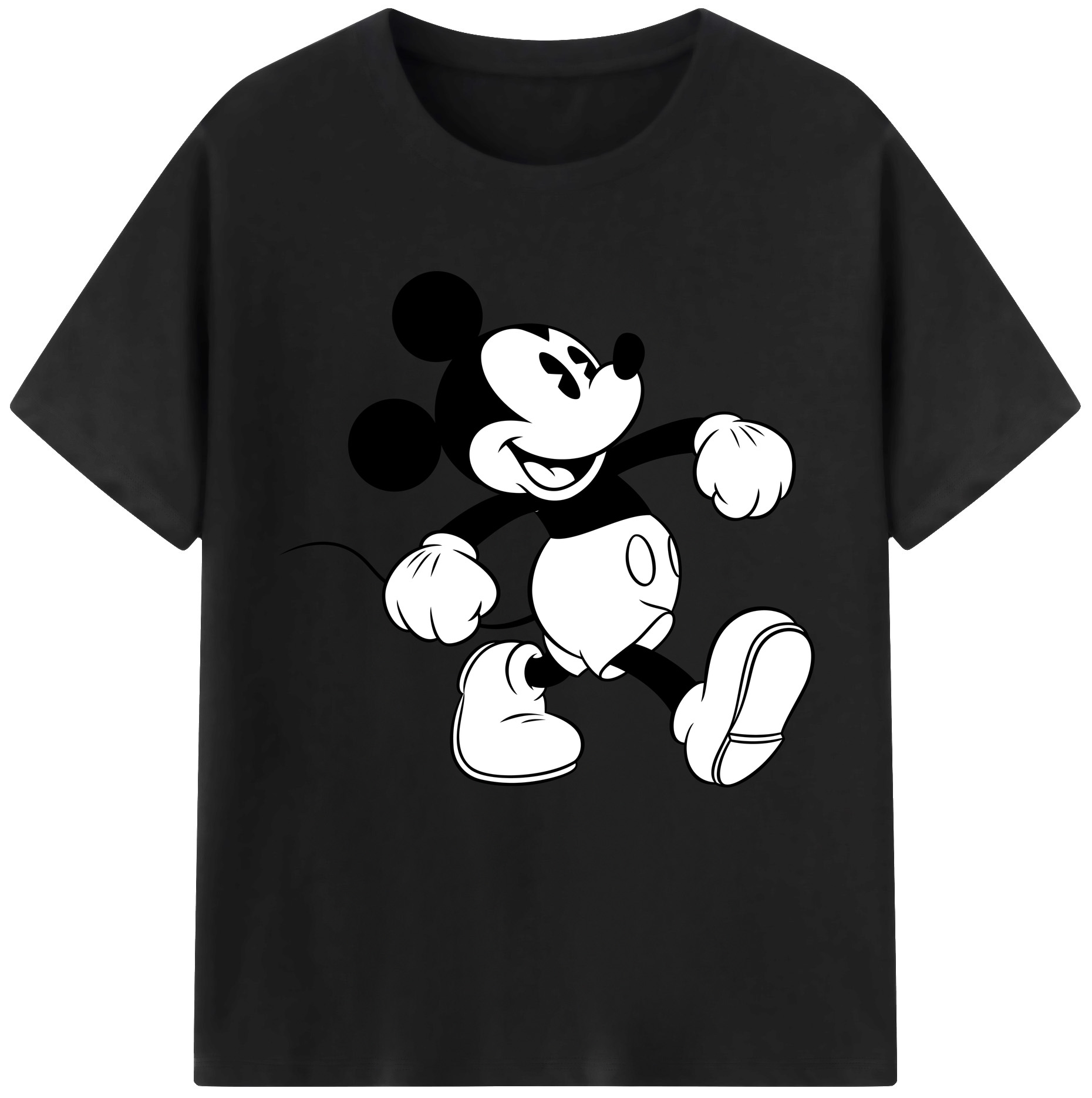 （画像用） ミッキーマウス Mickey Mouse レディースカジュアルプリントTシャツ（綿100％）