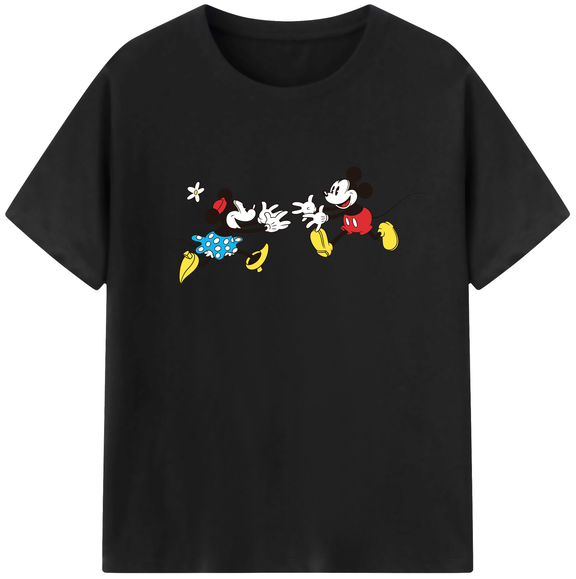 （画像用） ミッキーマウス Mickey Mouse レディースカジュアルプリントTシャツ（綿100％）