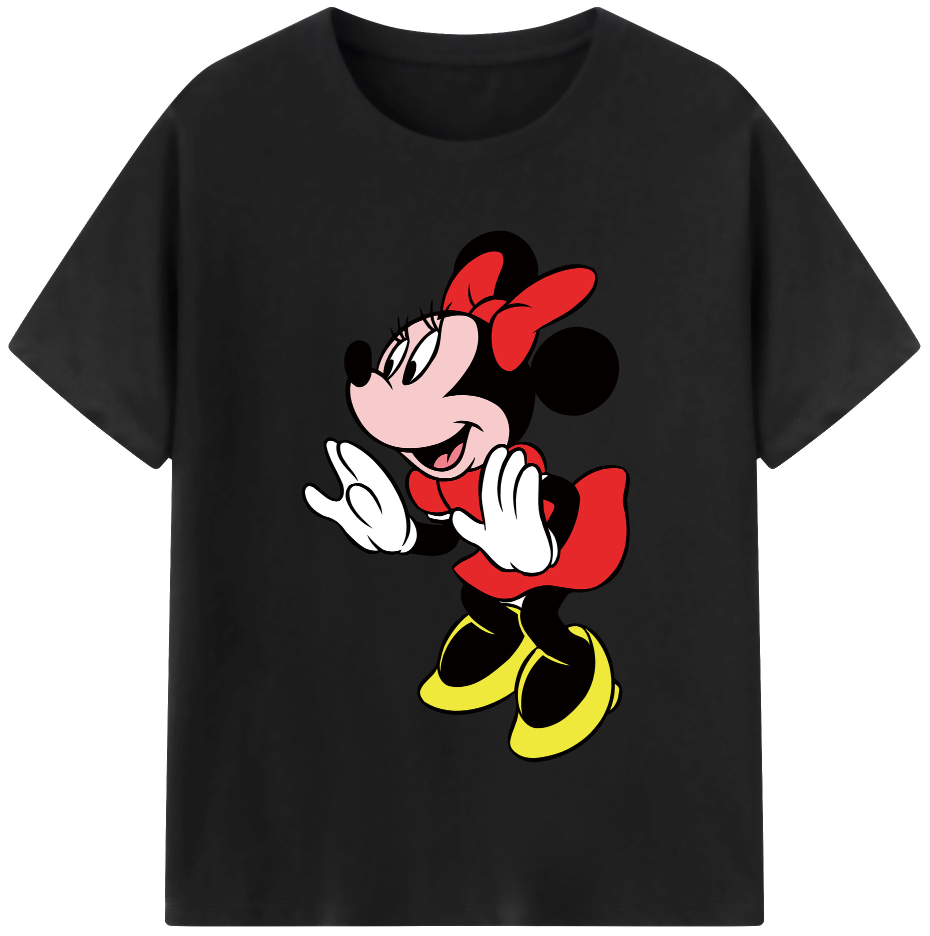 （画像用） ミッキーマウス Mickey Mouse レディースカジュアルプリントTシャツ（綿100％）