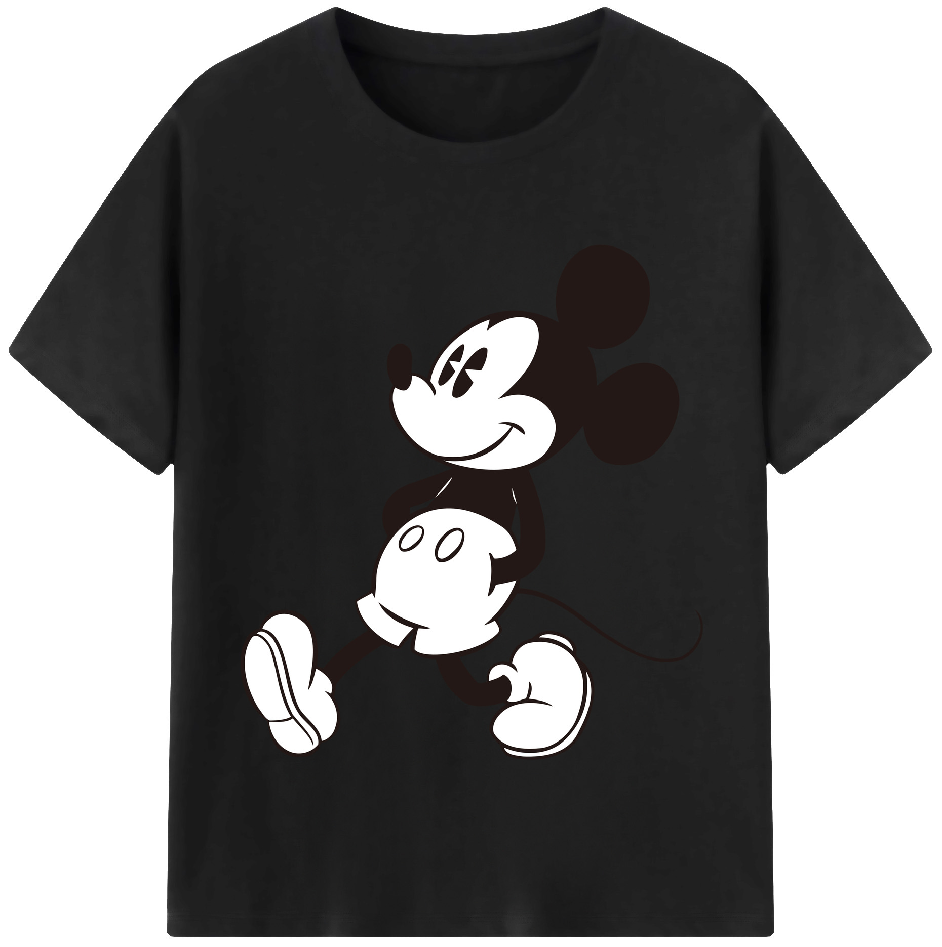 （画像用） ミッキーマウス Mickey Mouse レディースカジュアルプリントTシャツ（綿100％）