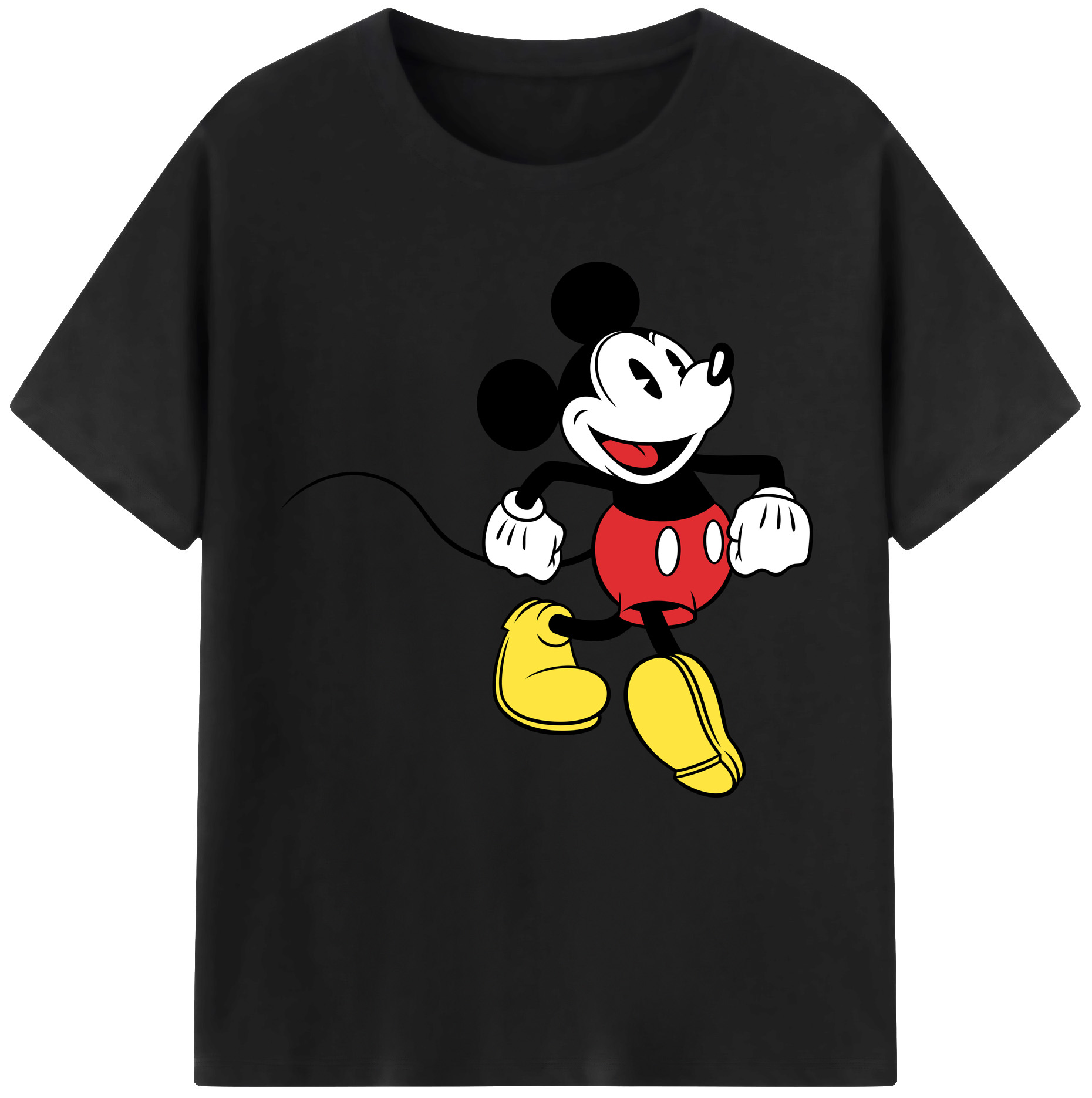 （画像用） ミッキーマウス Mickey Mouse レディースカジュアルプリントTシャツ（綿100％）