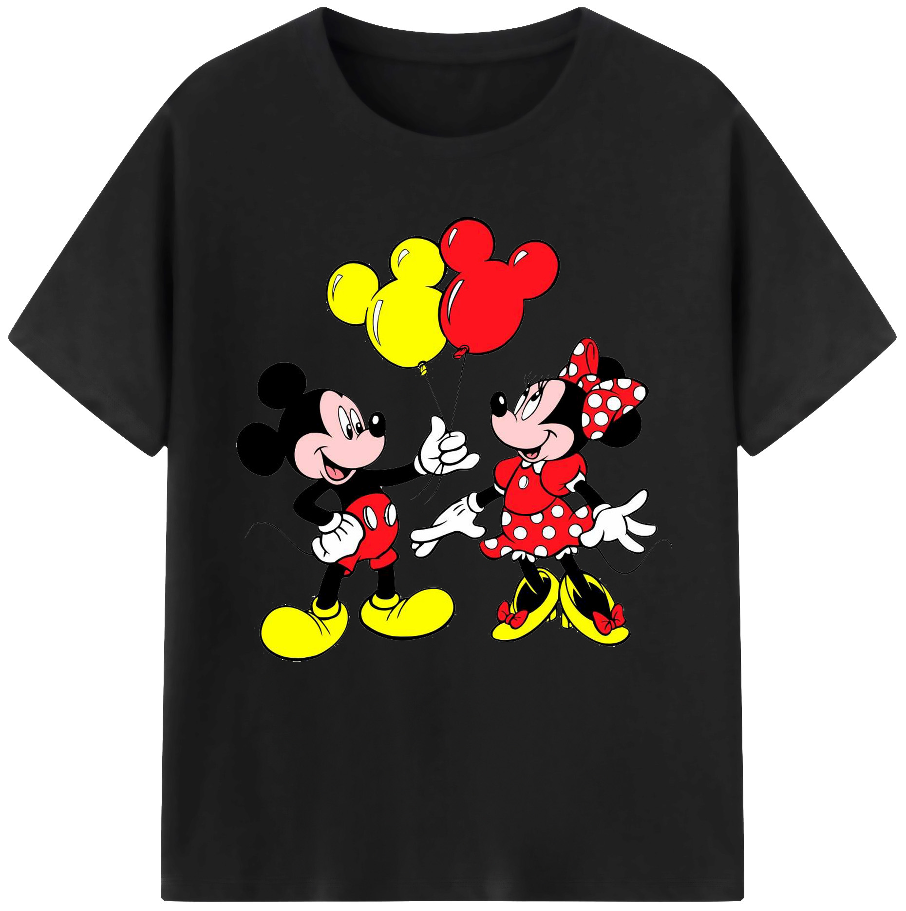 （画像用） ミッキーマウス Mickey Mouse レディースカジュアルプリントTシャツ（綿100％）