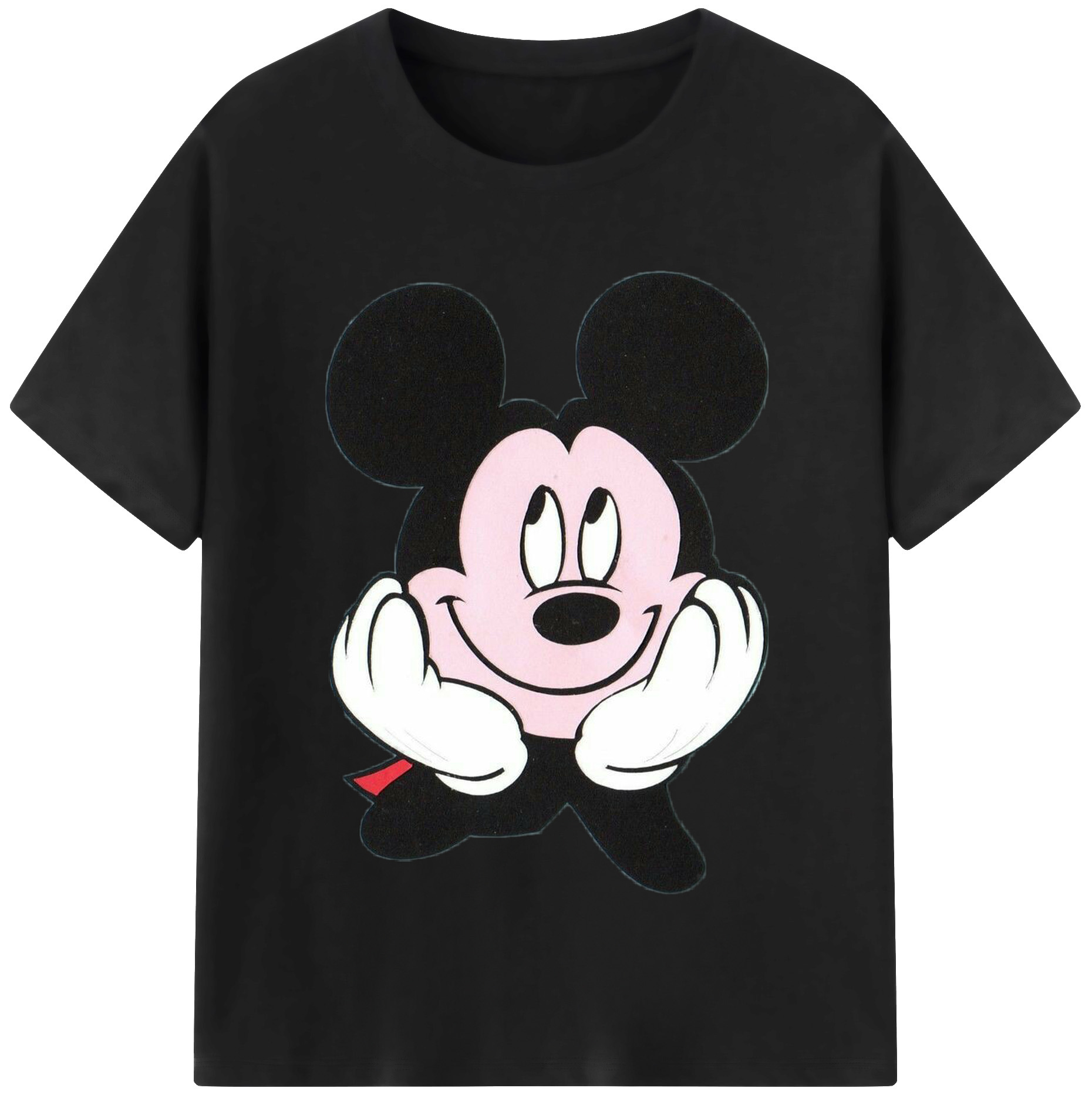 （画像用） ミッキーマウス Mickey Mouse レディースカジュアルプリントTシャツ（綿100％）