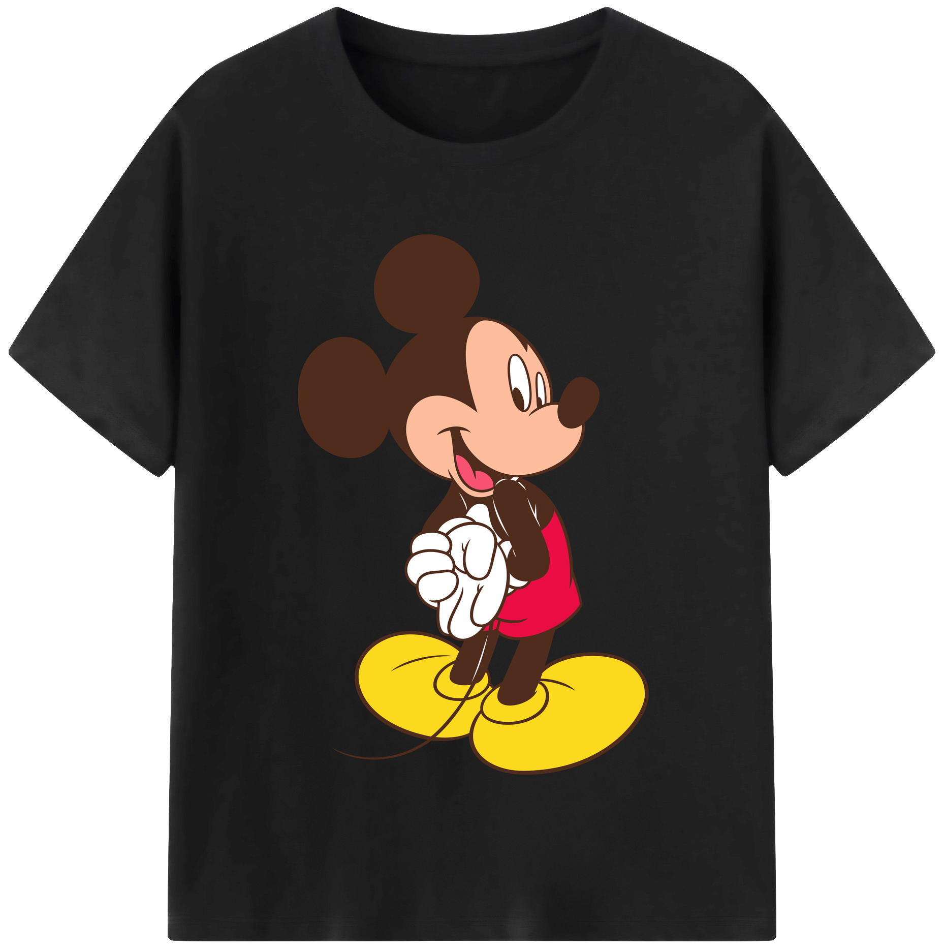 （画像用） ミッキーマウス Mickey Mouse レディースカジュアルプリントTシャツ（綿100％）