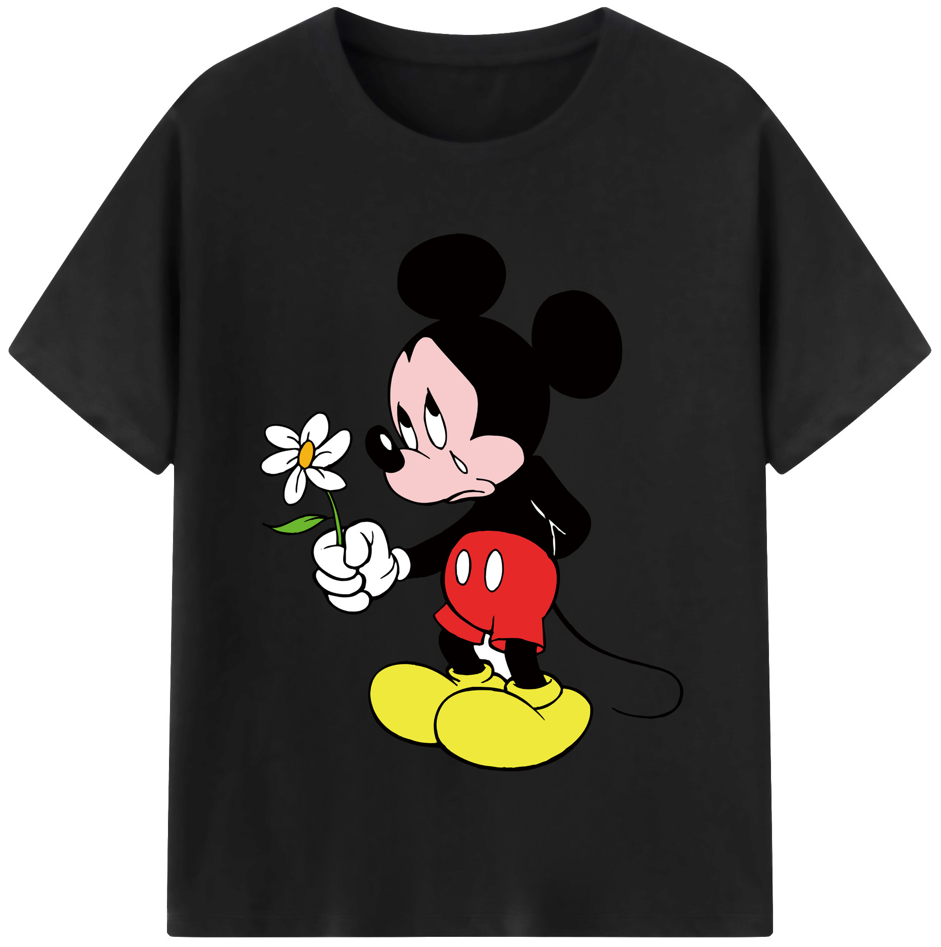 （画像用） ミッキーマウス Mickey Mouse レディースカジュアルプリントTシャツ（綿100％）