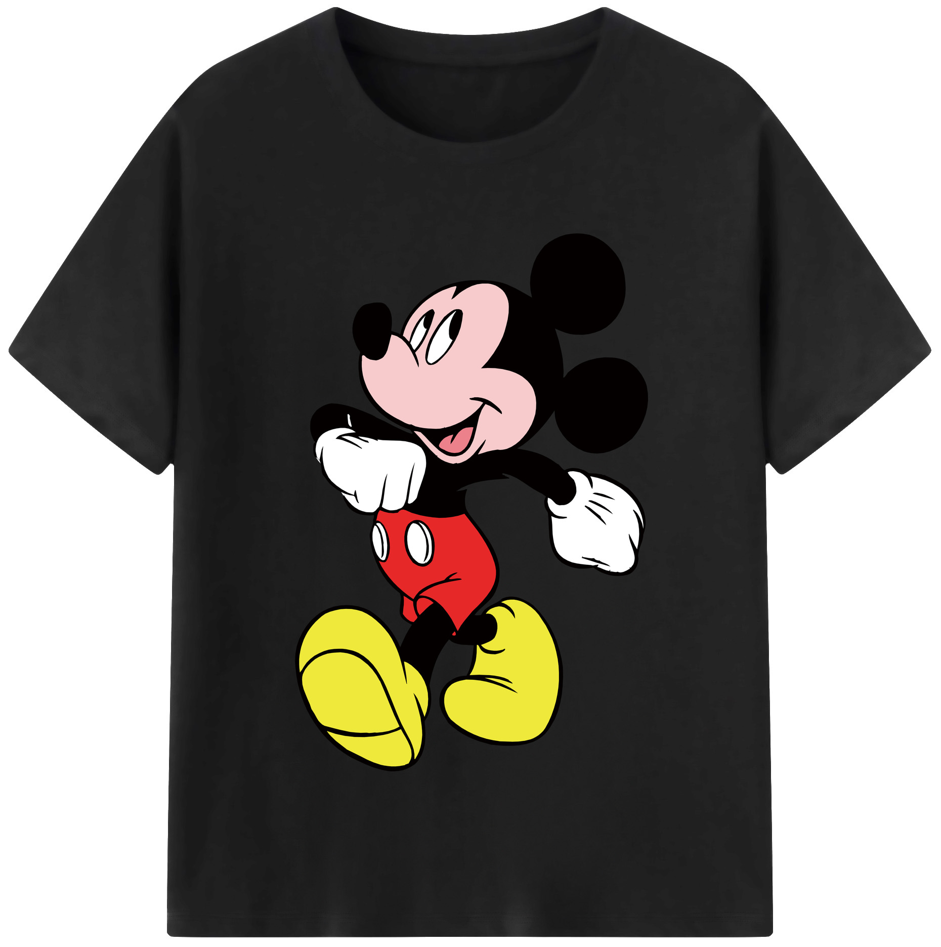 （画像用） ミッキーマウス Mickey Mouse レディースカジュアルプリントTシャツ（綿100％）