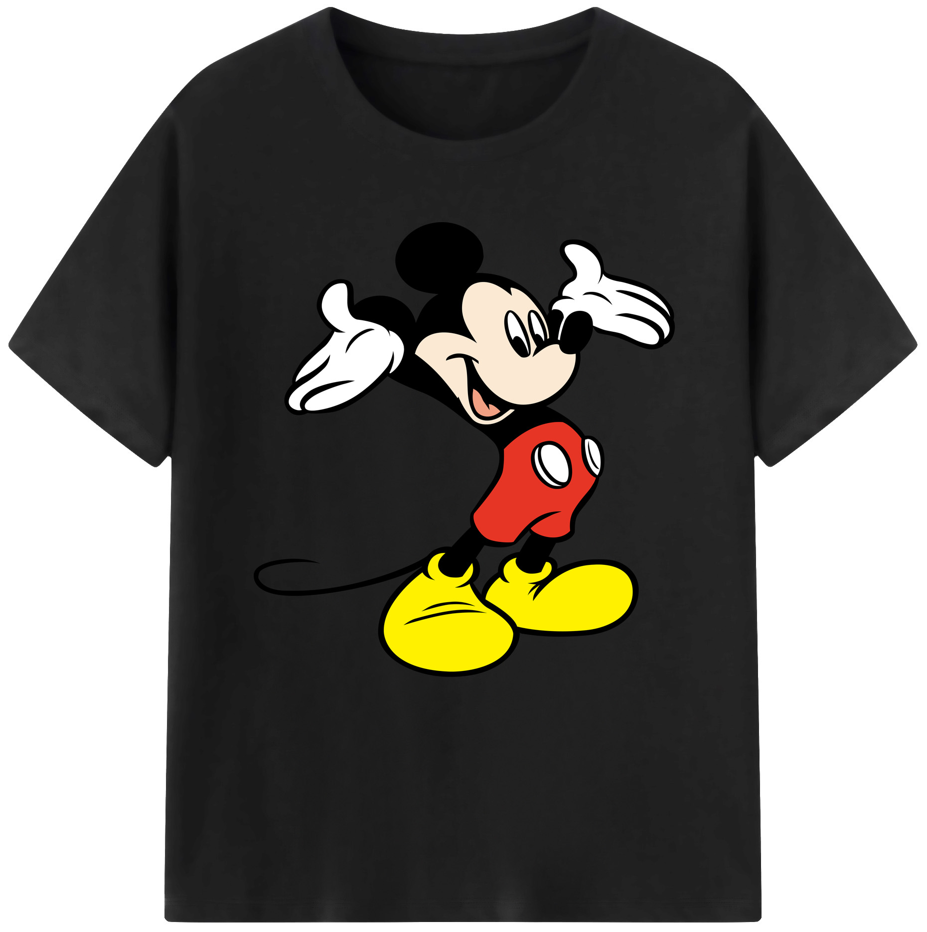 （画像用） ミッキーマウス Mickey Mouse レディースカジュアルプリントTシャツ（綿100％）