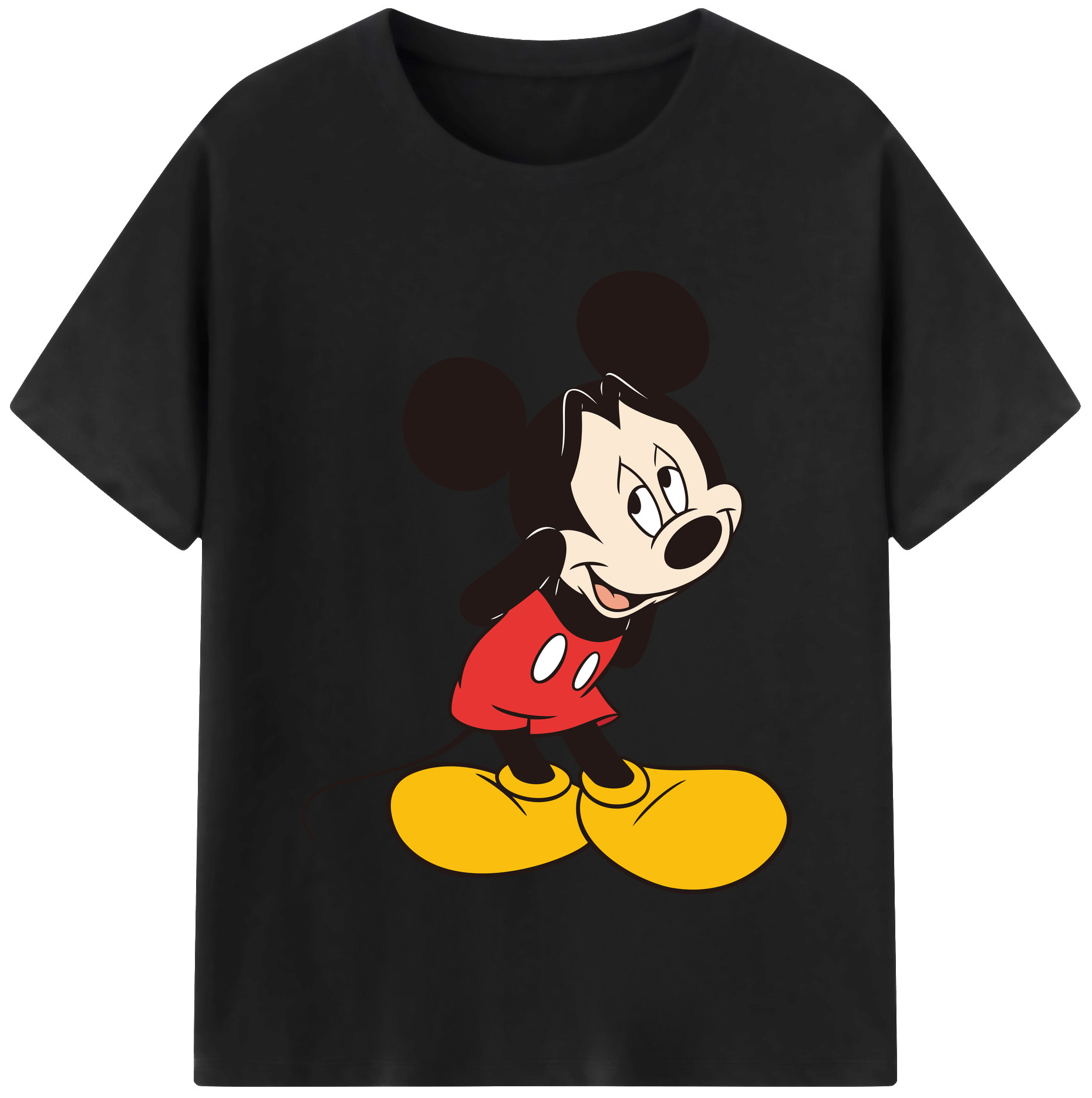 （画像用） ミッキーマウス Mickey Mouse レディースカジュアルプリントTシャツ（綿100％）