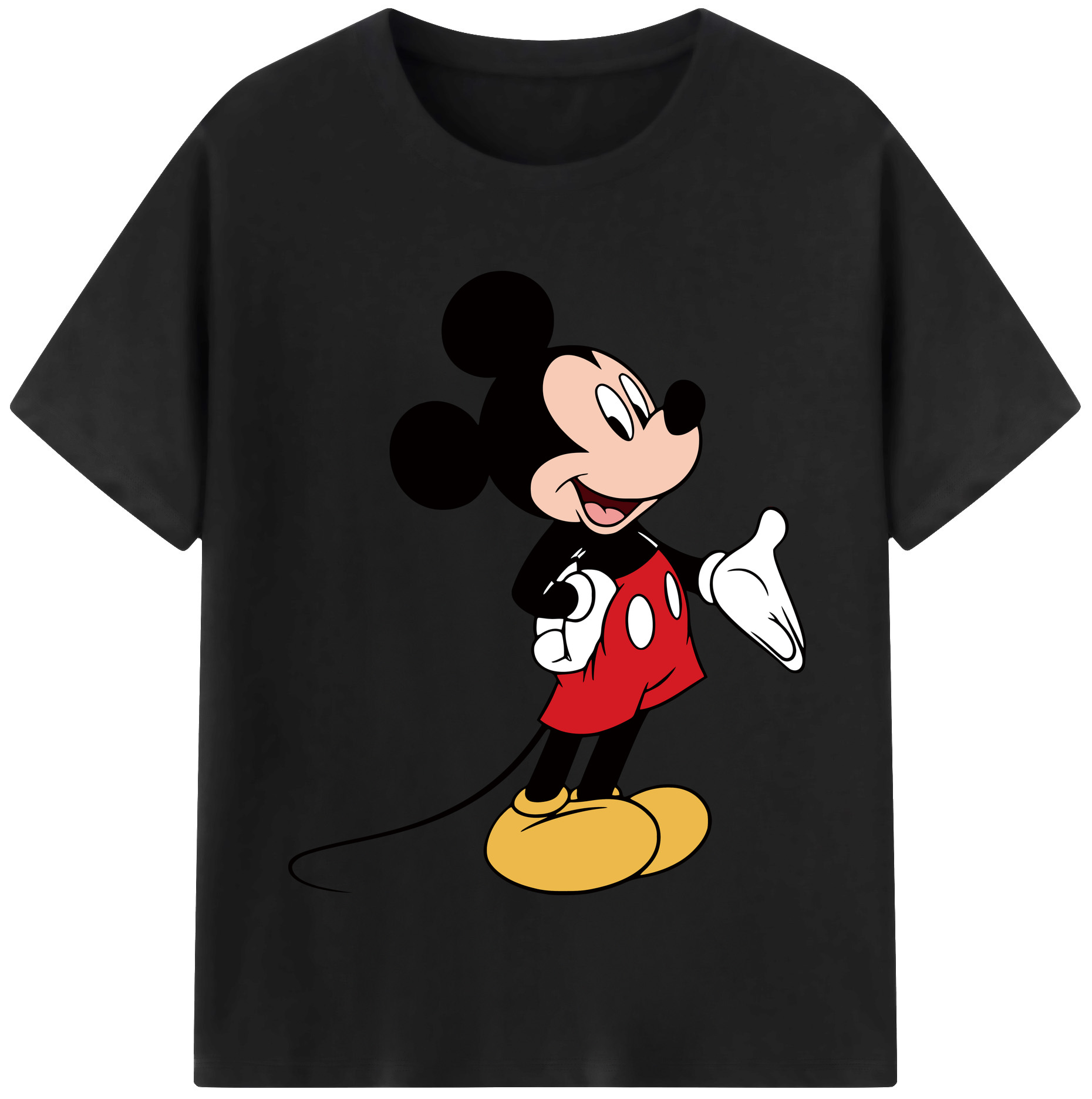 （画像用） ミッキーマウス Mickey Mouse レディースカジュアルプリントTシャツ（綿100％）