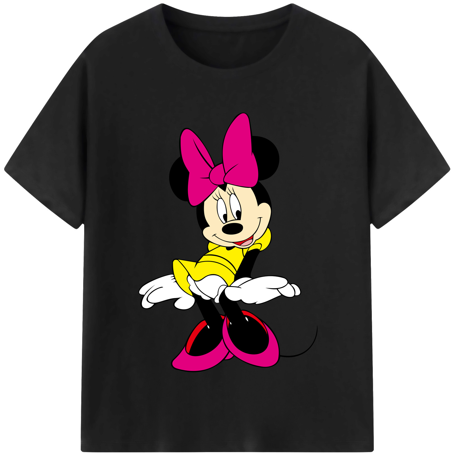 （画像用） ミッキーマウス Mickey Mouse レディースカジュアルプリントTシャツ（綿100％）