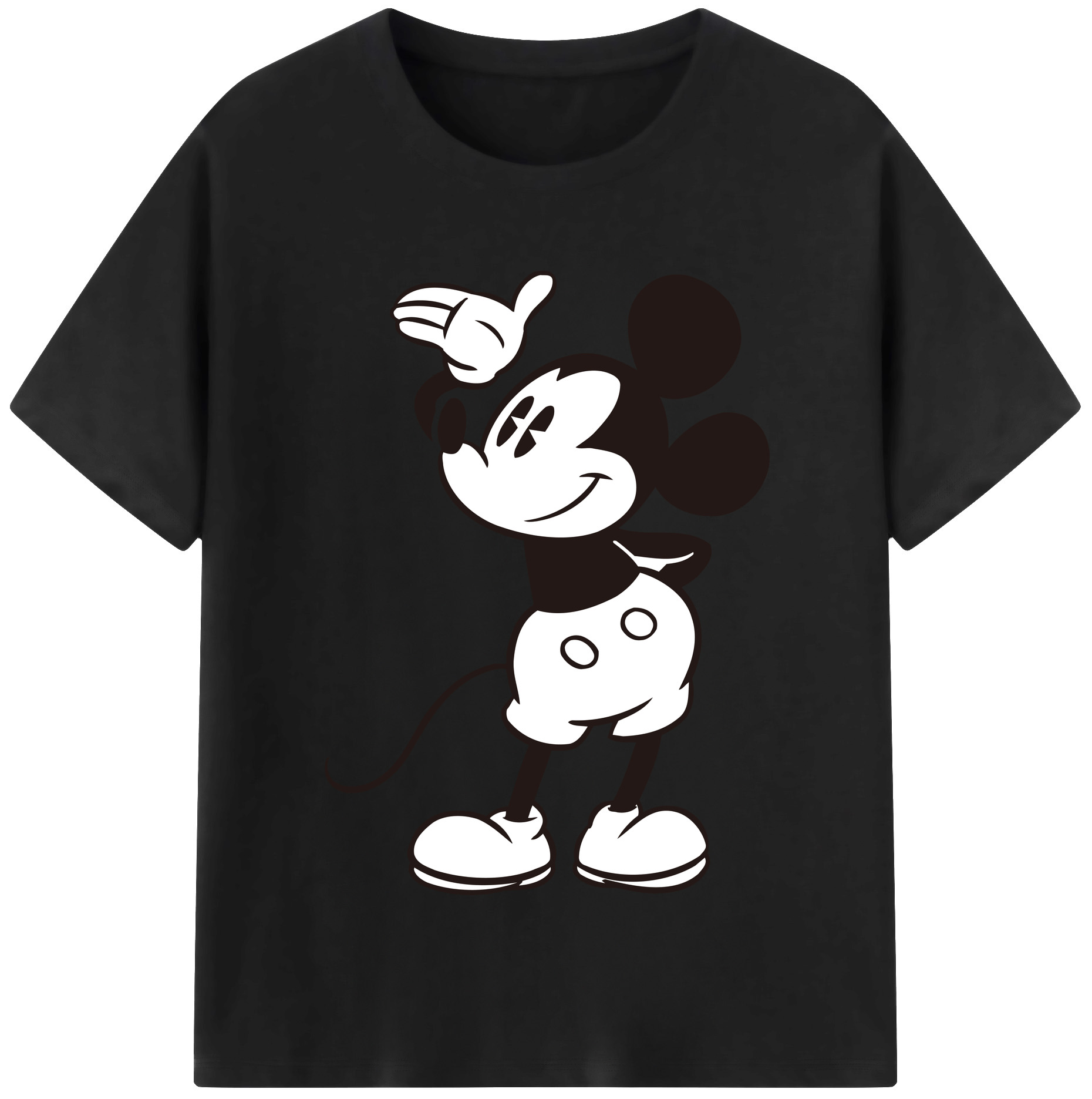 （画像用） ミッキーマウス Mickey Mouse レディースカジュアルプリントTシャツ（綿100％）