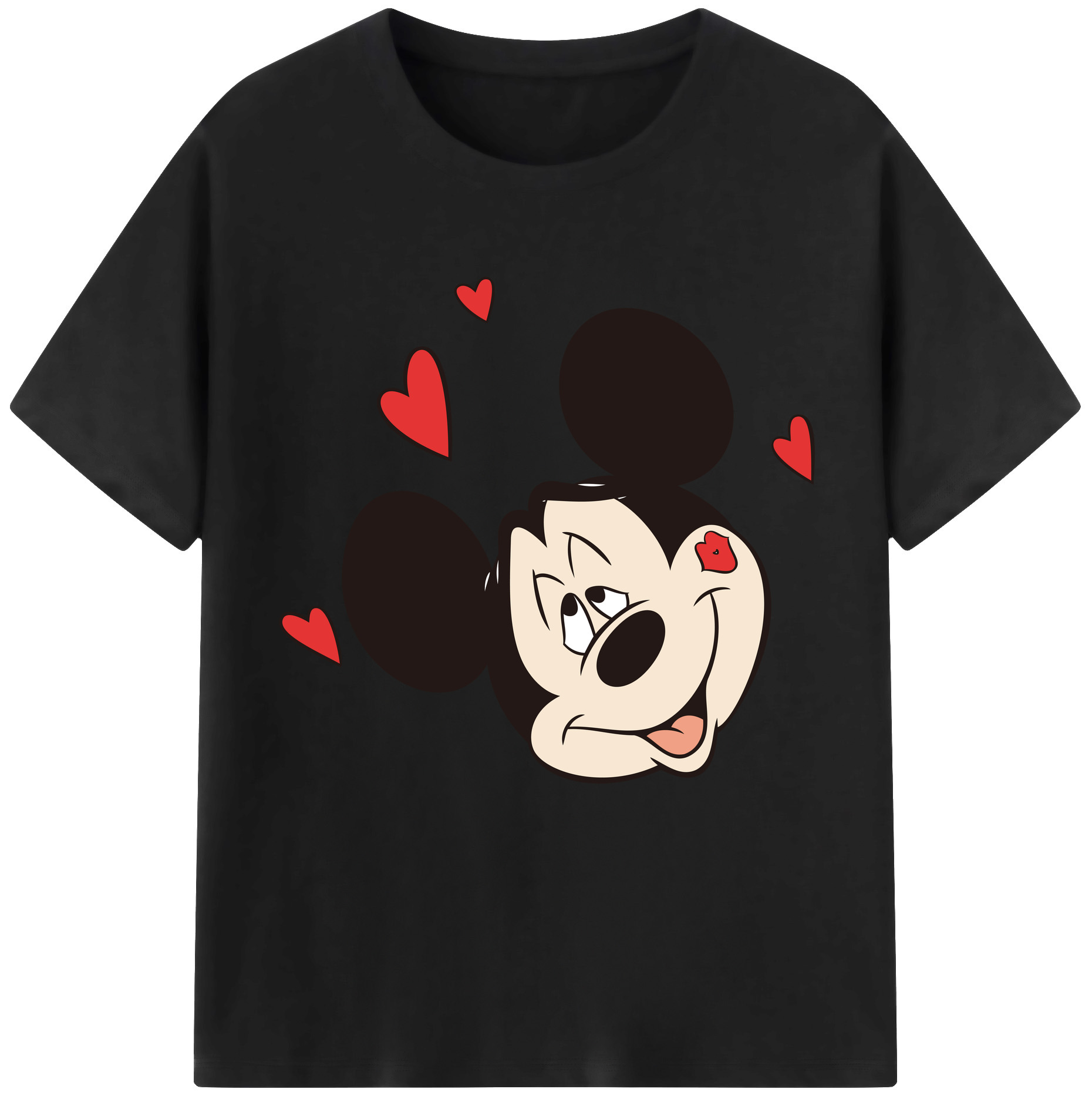 （画像用） ミッキーマウス Mickey Mouse レディースカジュアルプリントTシャツ（綿100％）