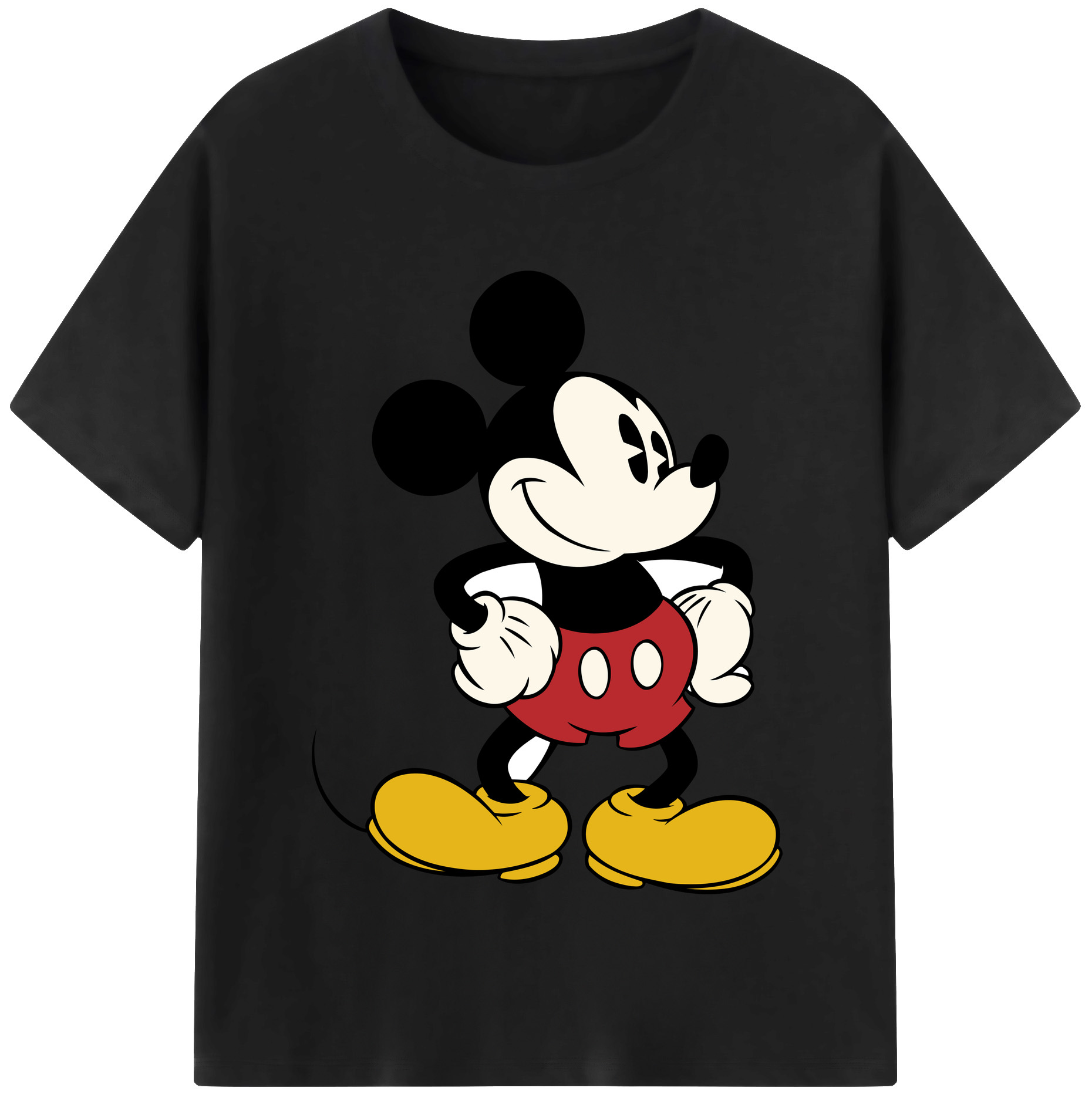 （画像用） ミッキーマウス Mickey Mouse レディースカジュアルプリントTシャツ（綿100％）