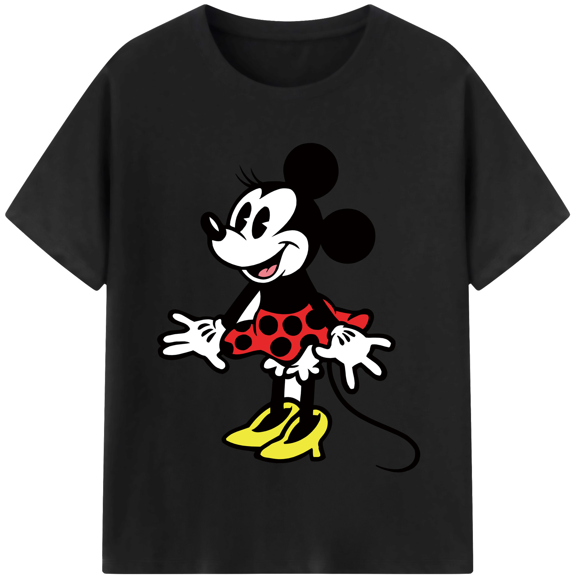 （画像用） ミッキーマウス Mickey Mouse レディースカジュアルプリントTシャツ（綿100％）
