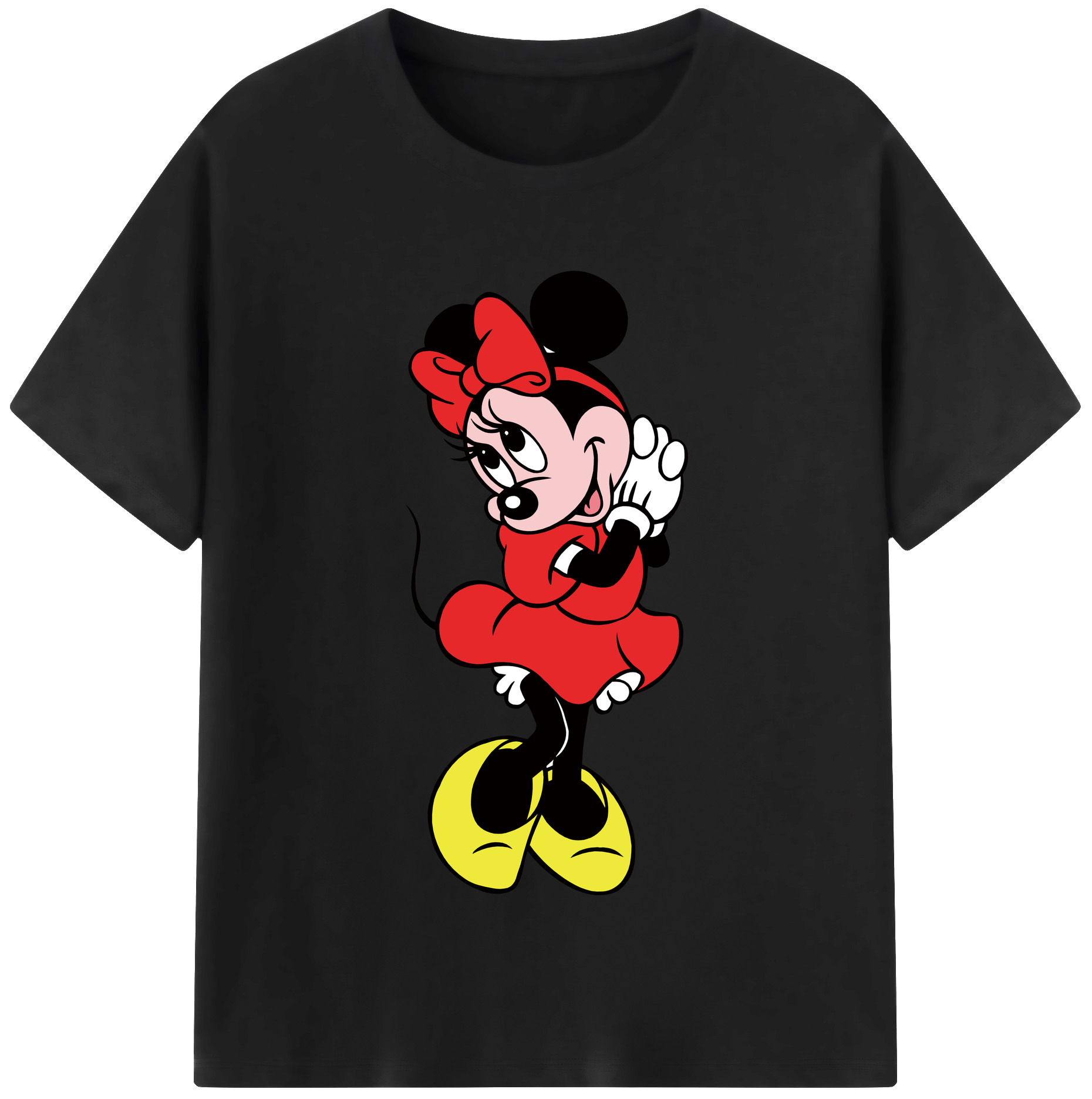 （画像用） ミッキーマウス Mickey Mouse レディースカジュアルプリントTシャツ（綿100％）