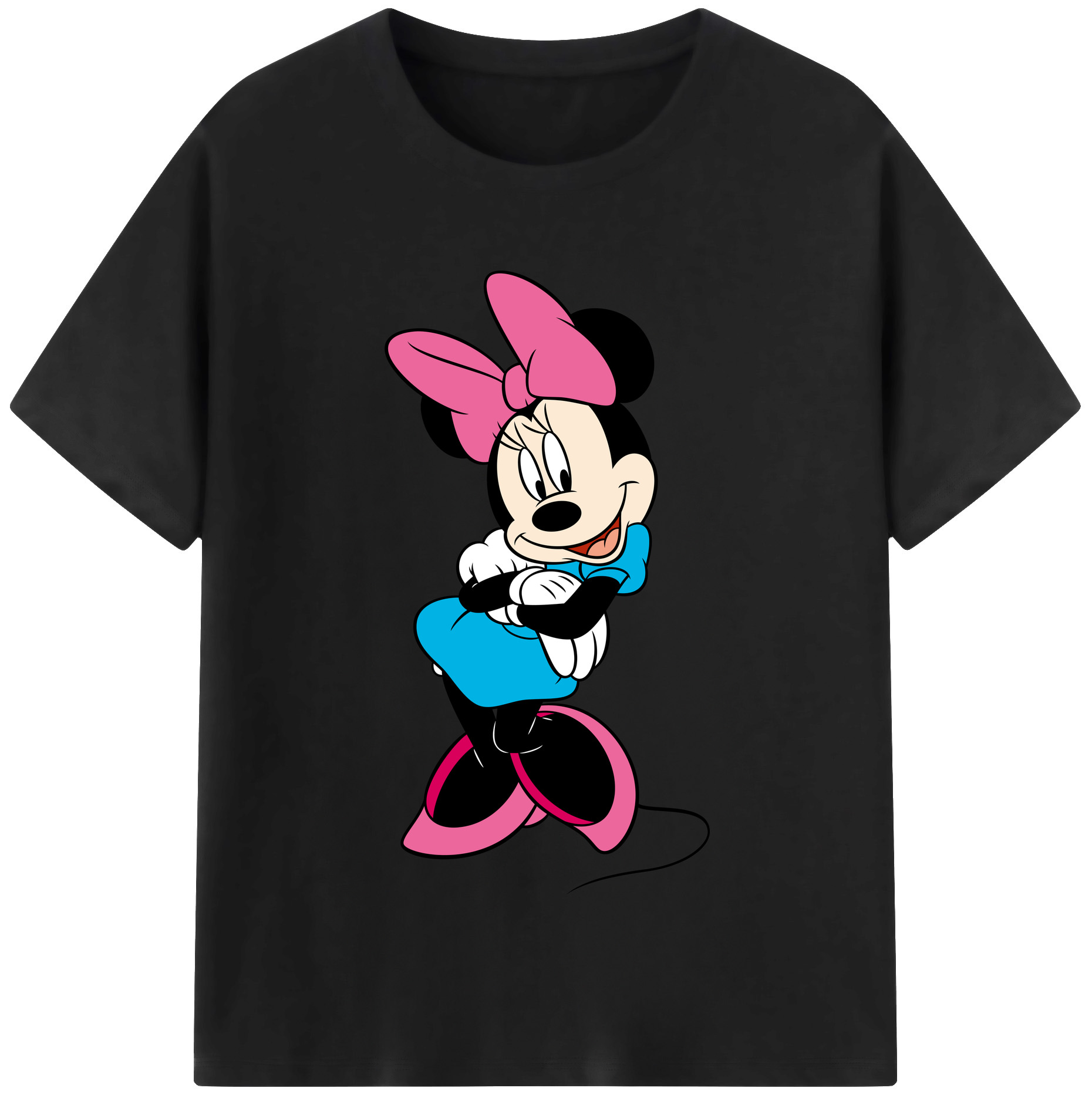 （画像用） ミッキーマウス Mickey Mouse レディースカジュアルプリントTシャツ（綿100％）